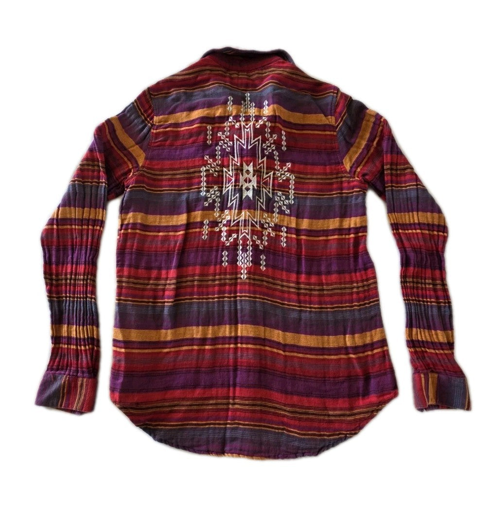 Rock & Roll Cowgirl Western Aztec Long Sleeve Shirt Ladies Size M