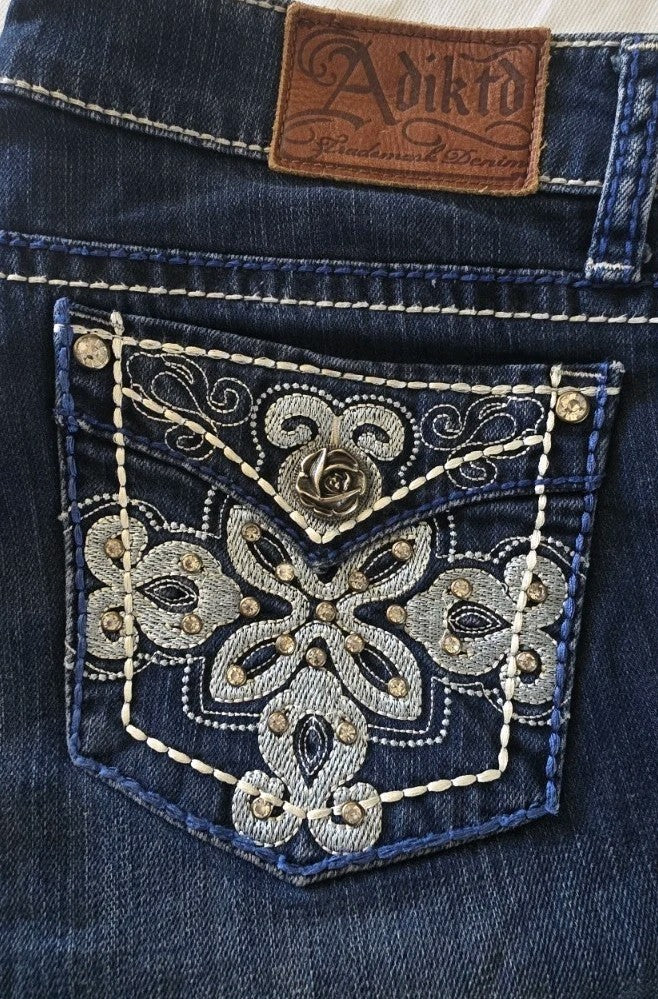 Adiktd Western Style Low Rise Bootcut Ladies Jeans Size 30" x 36"
