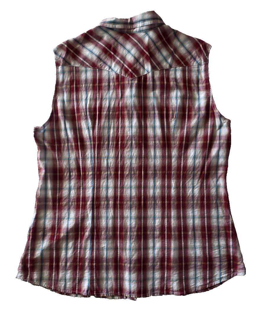 Roper Western Rodeo Arena Sleeveless Shirt Ladies Size XL