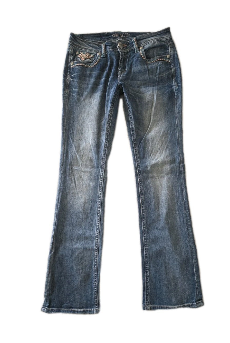 Grace In LA Easy Fit Bootcut Ladies Denim Jeans Size 30