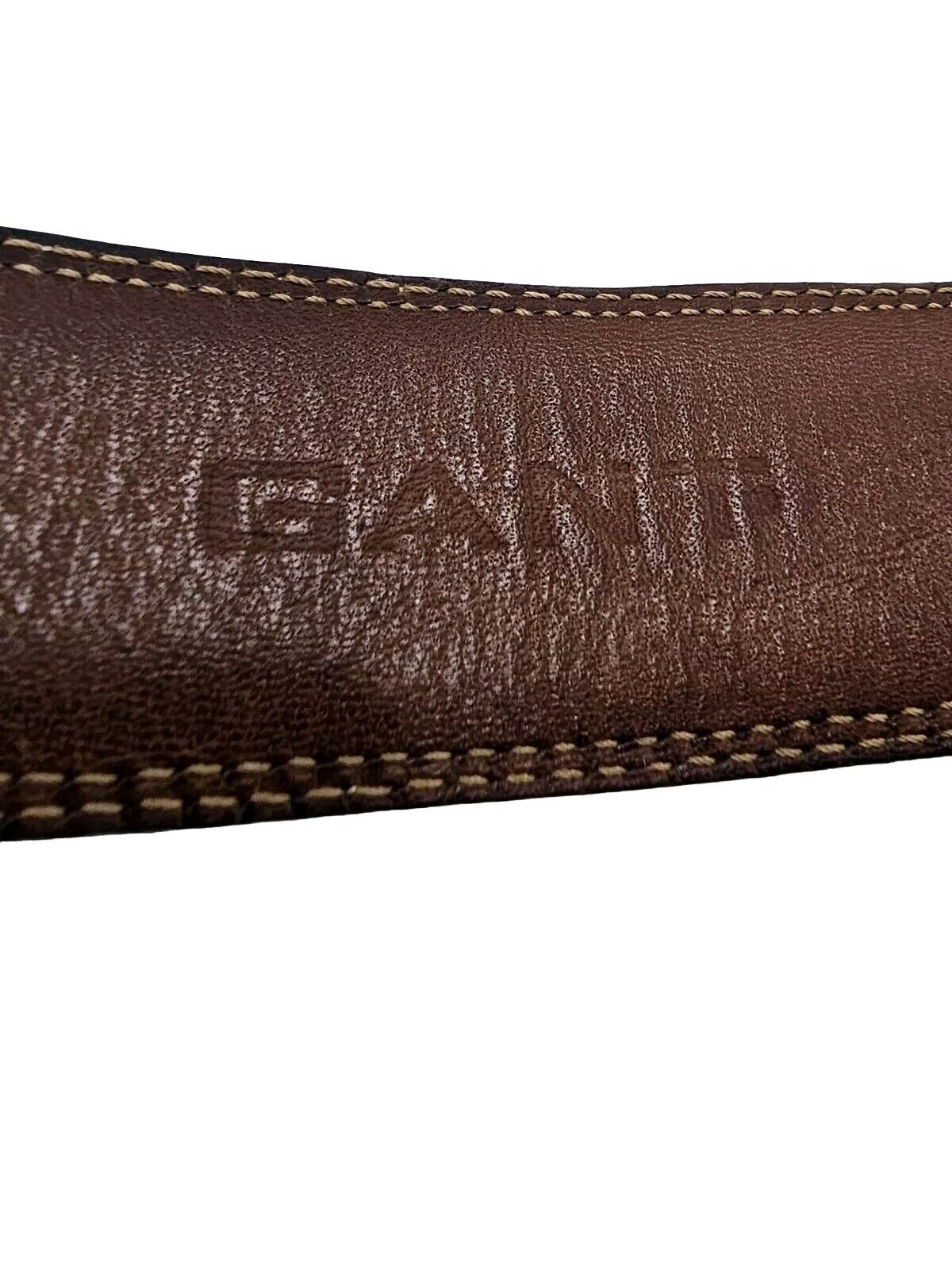 GANT Brown Leather Belt Size 36" Made in Italy