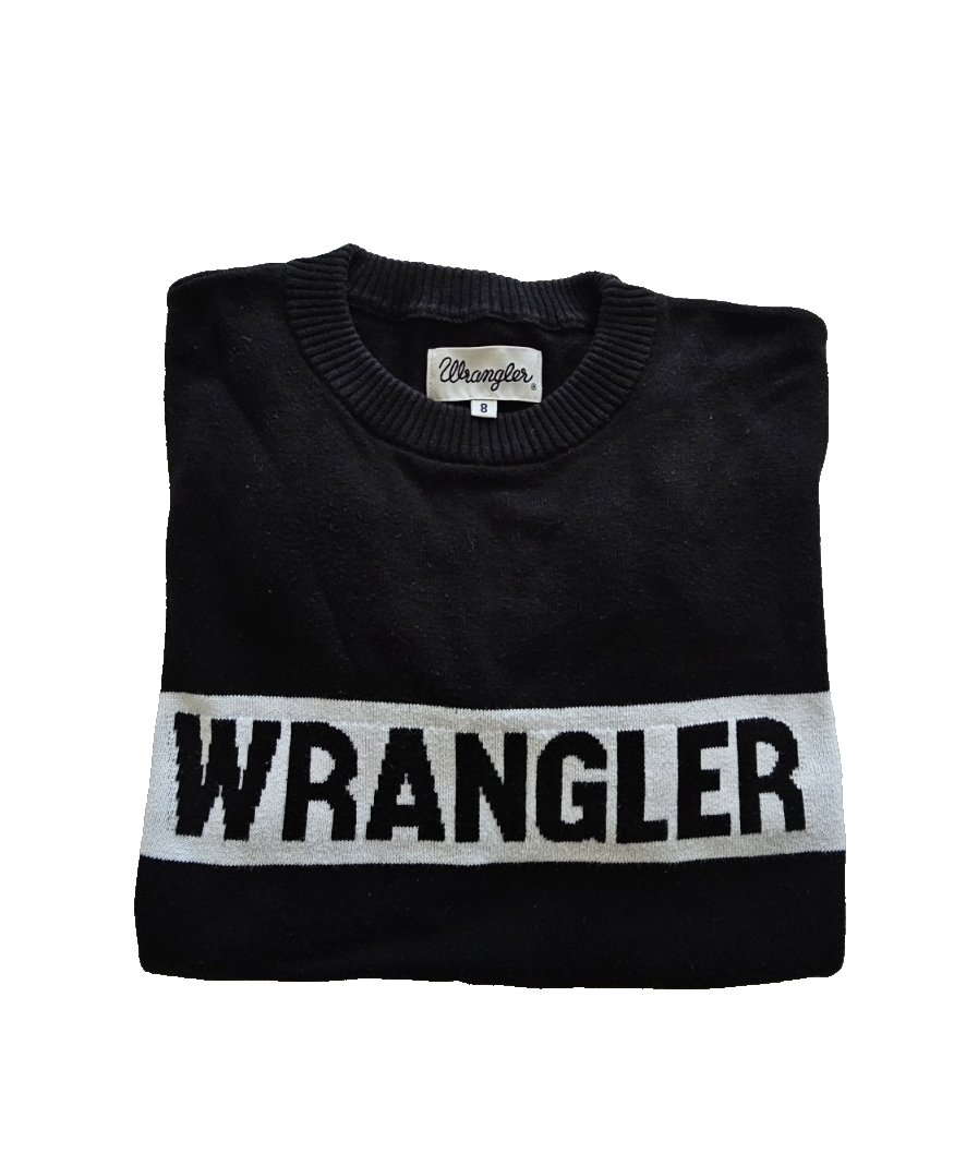 Wrangler Logo Ribbed Crop Jumper Ladies Size 8