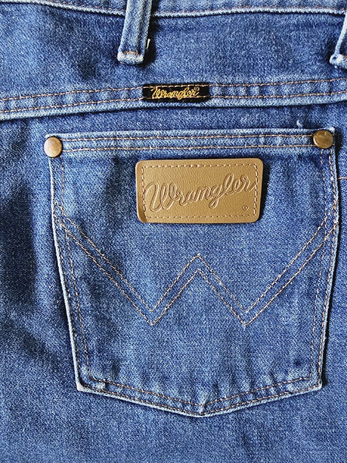 Wrangler Slim Fit 936PWD Denim Jeans Mens Size 36x23 Have Been Hemmed