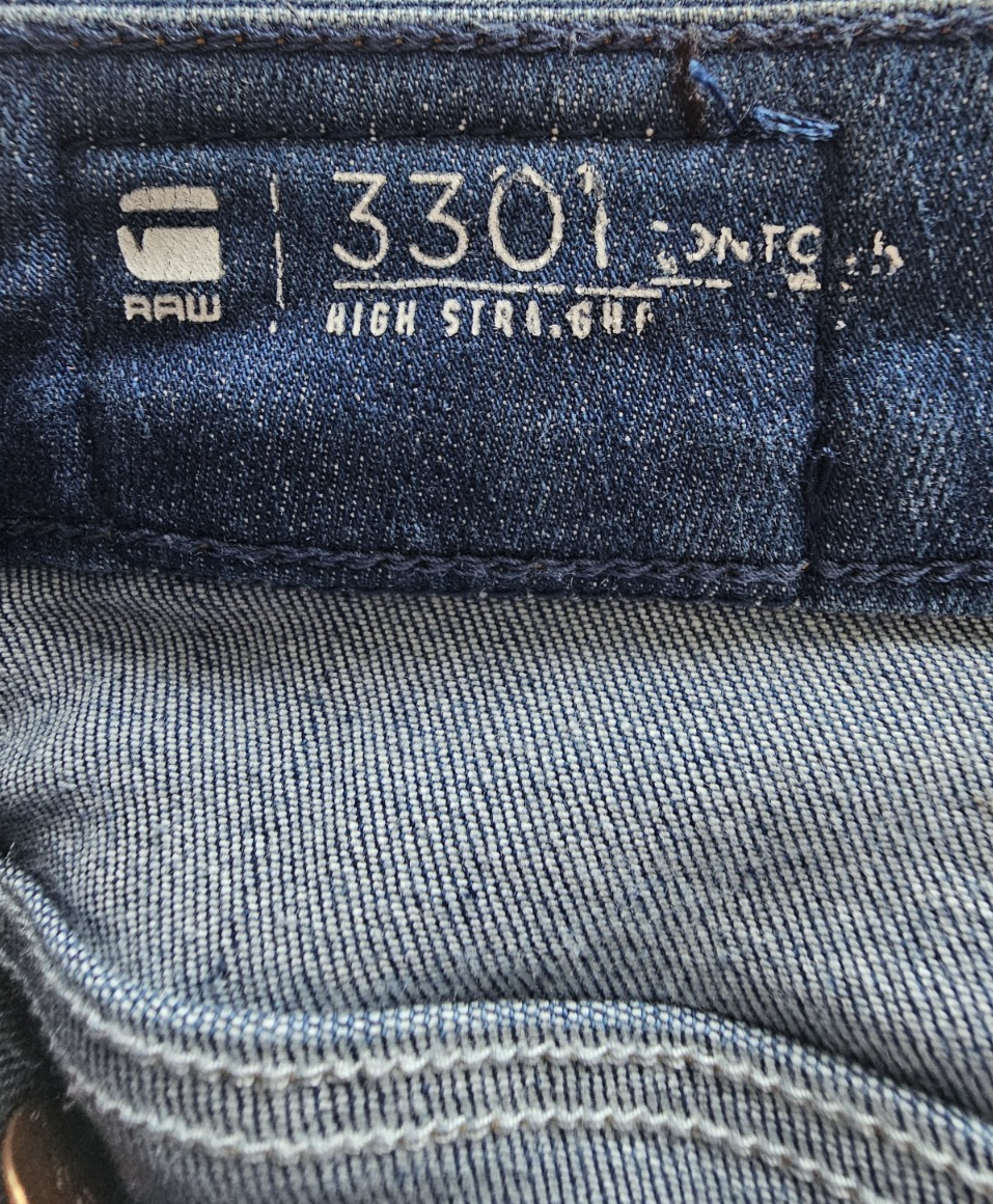 G-star Raw 3301 Contour High Straight Ladies Jeans Size 29 x 29