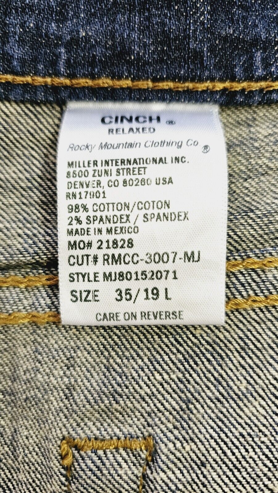 Cinch JENNA Relaxed Boot Cut Jeans Ladies Size 35/19L.