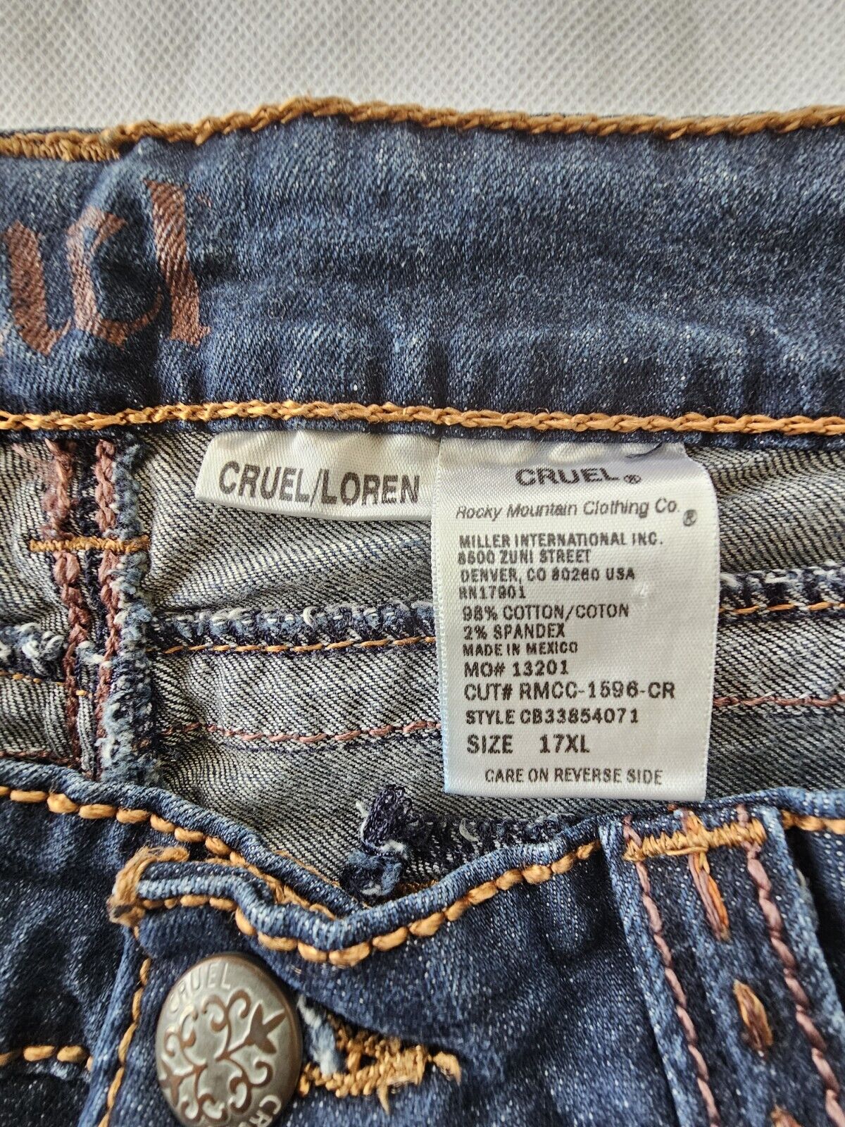 Cruel Girl Loren Cut Off Denim Shorts Ladies Size 17
