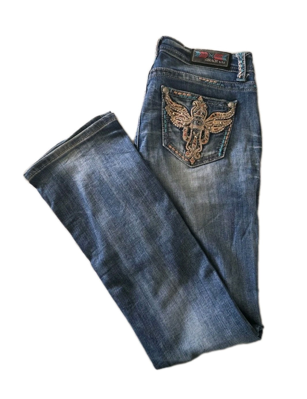 Grace In LA Easy Fit Bootcut Ladies Denim Jeans Size 30