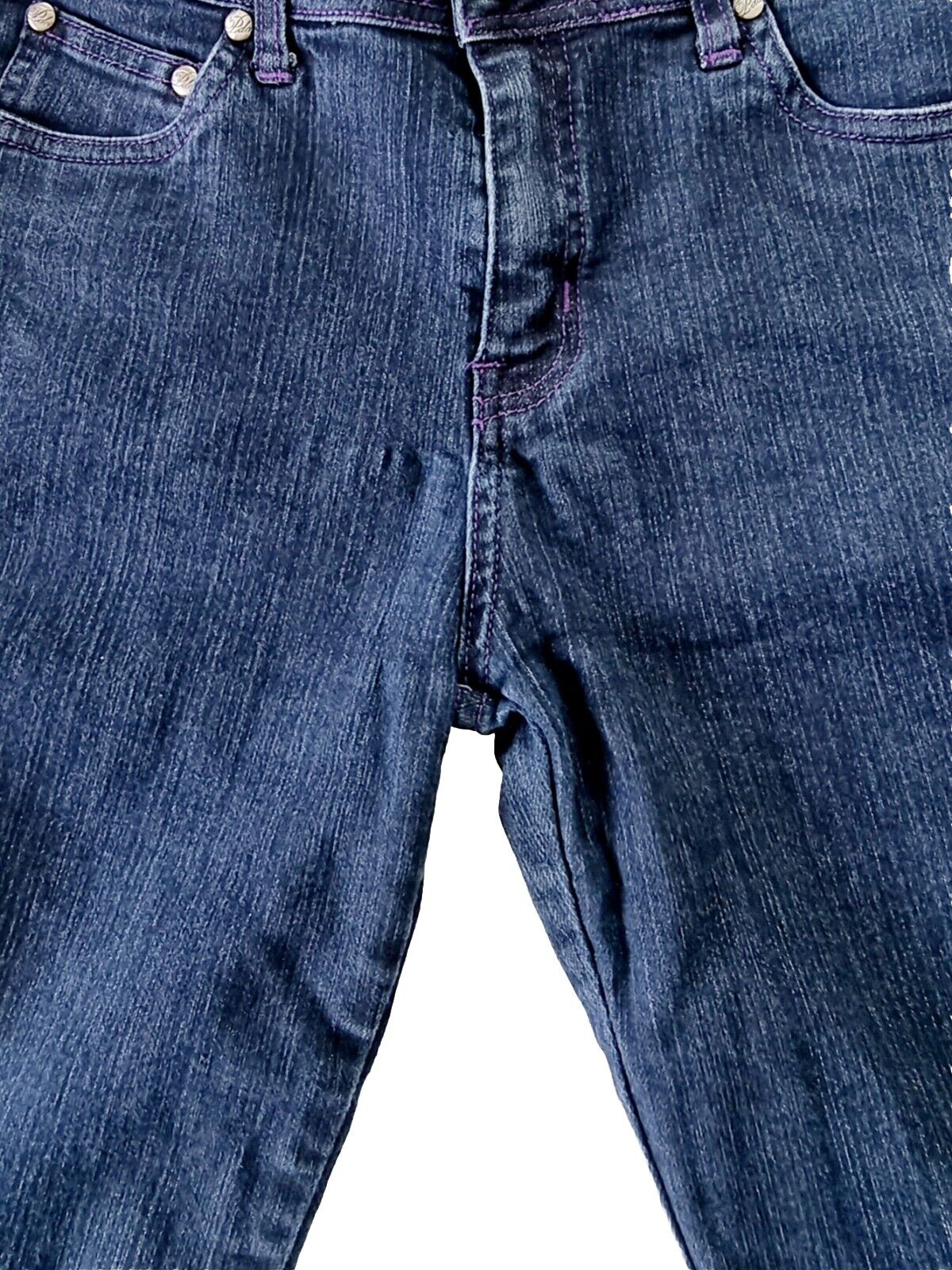 Paddock's Capri Blue Jeans Purple stitch Ladies Size 30