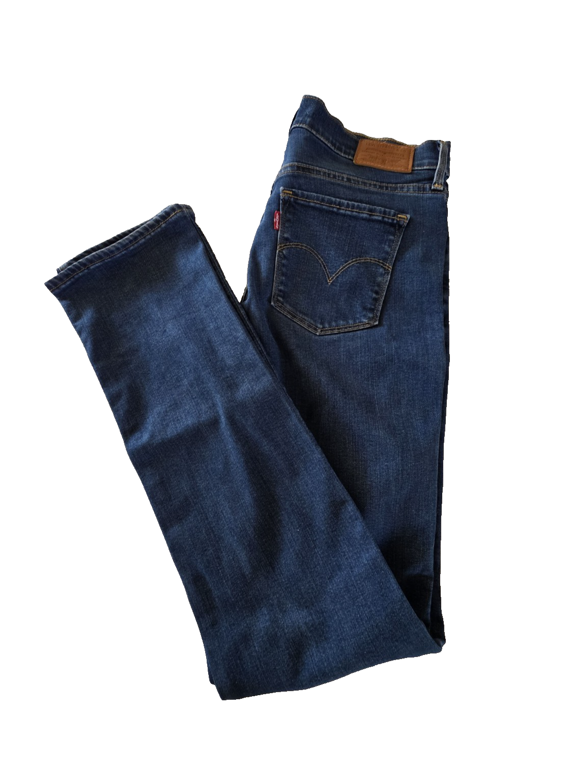 Levi's BIG E 314 Shaping Straight Ladies Dark Denim Jeans Size 28 x 32