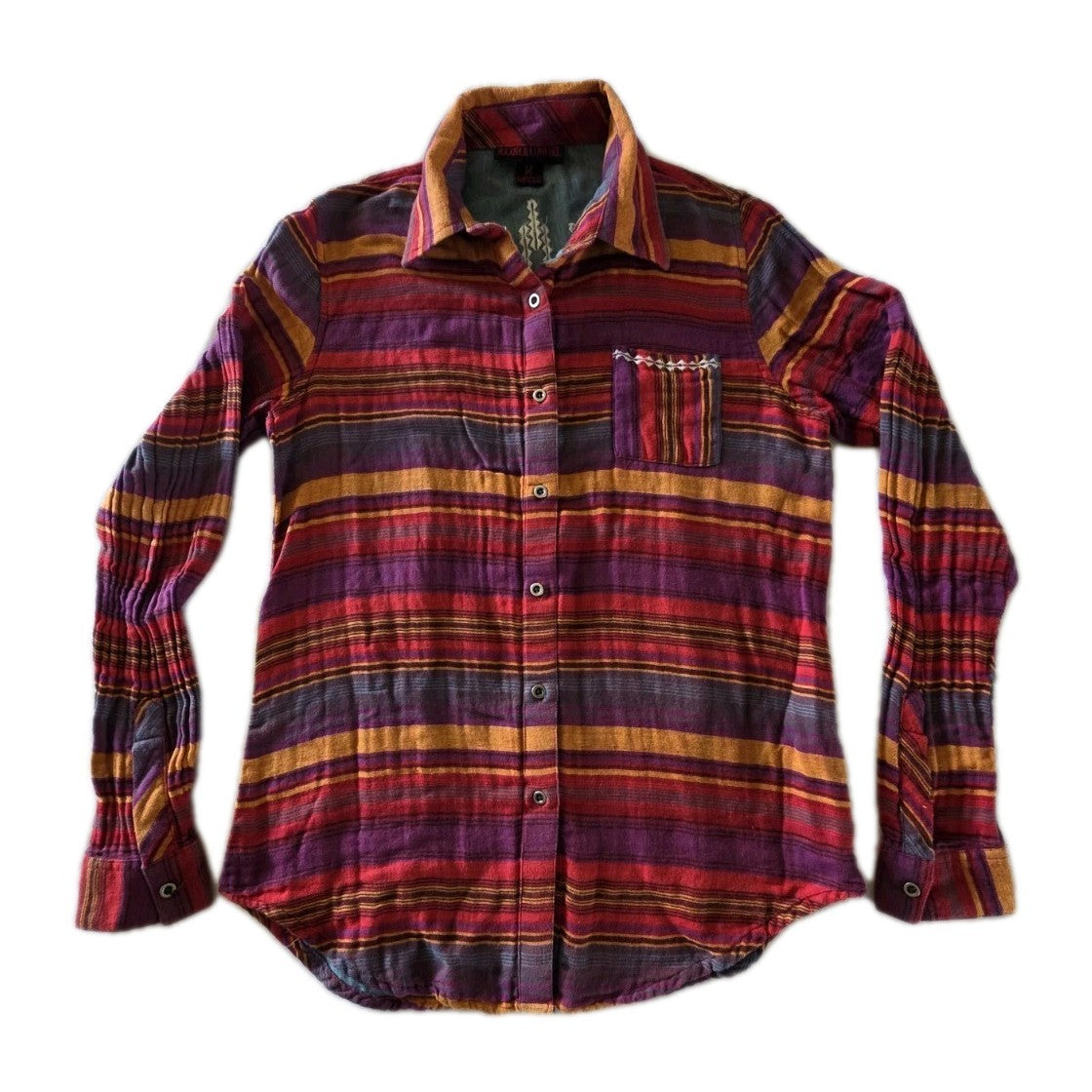 Rock & Roll Cowgirl Western Aztec Long Sleeve Shirt Ladies Size M