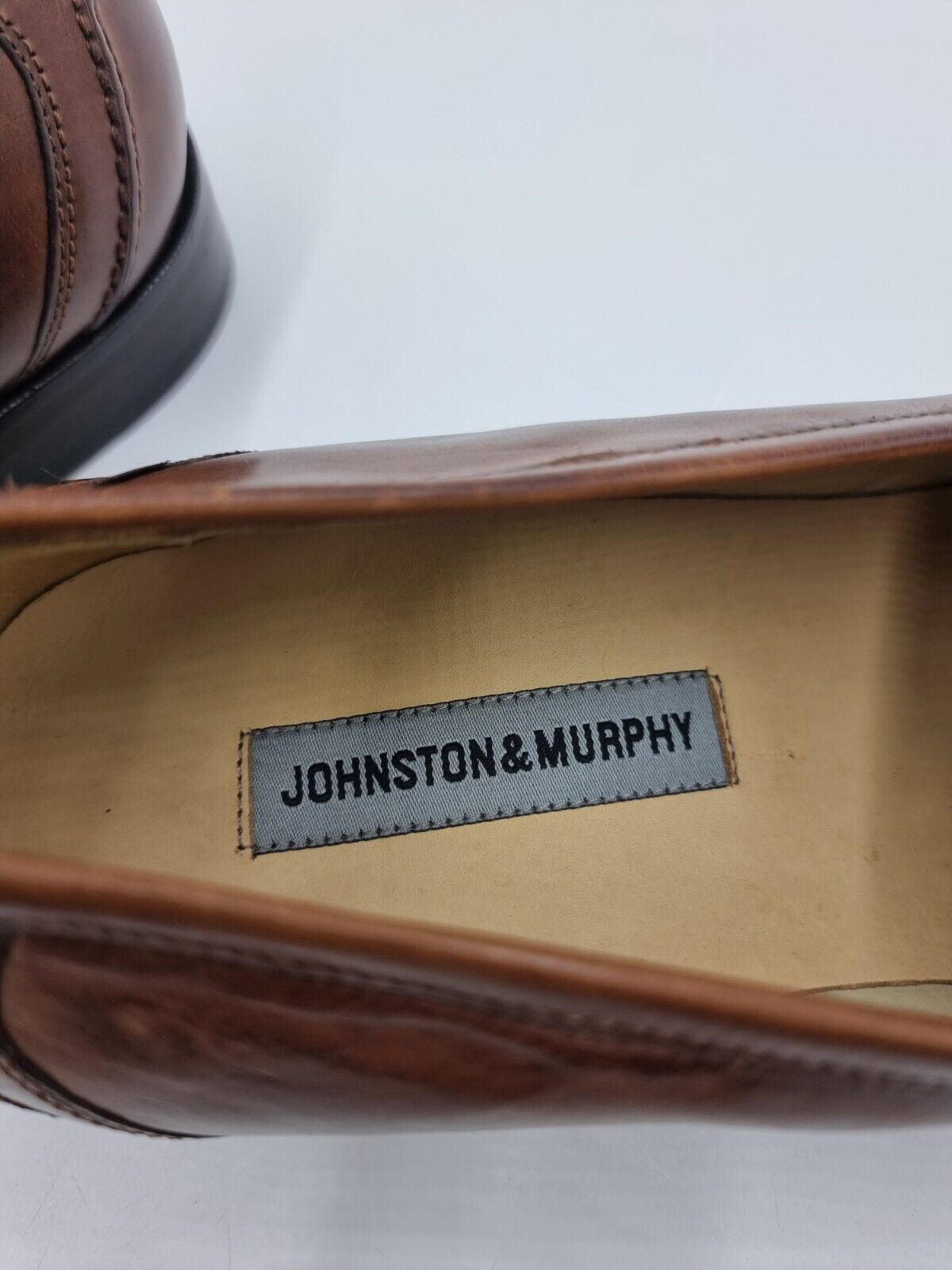 Johnston & Murphy Hayes Tassel cognac Leather Loafer Shoes Mens Size 13 M