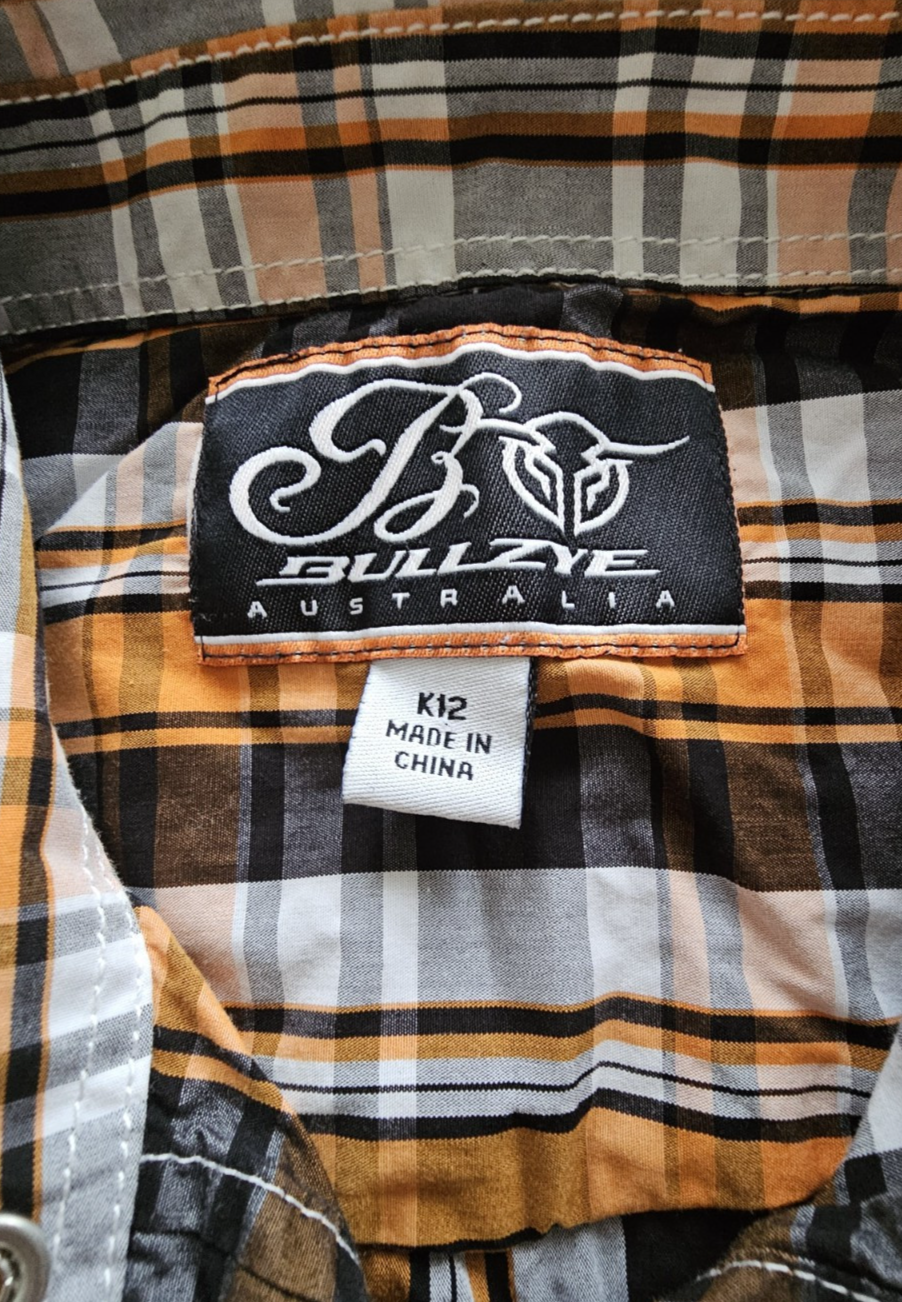 Bullzye Long Sleeve Western Shirt Boys Size 12