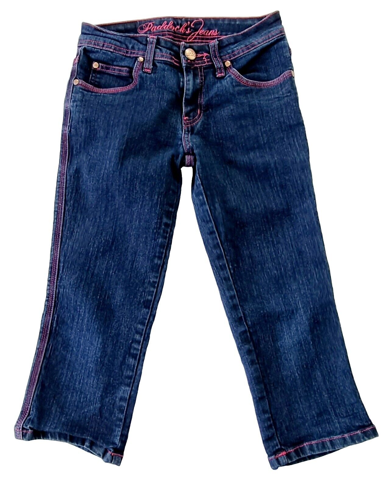 Paddock's Capri Blue Jeans Pink stitch Ladies Size 27