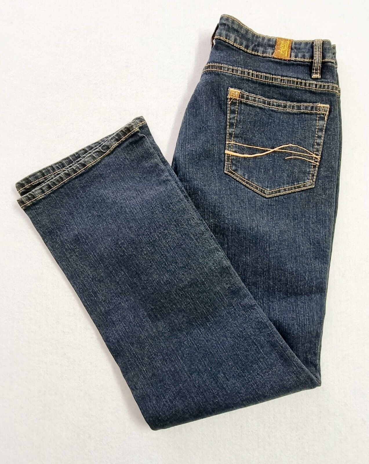 Wrangler Aura Denim Bootcut Blue Jeans Size 8P/SHT 29'' x 30"