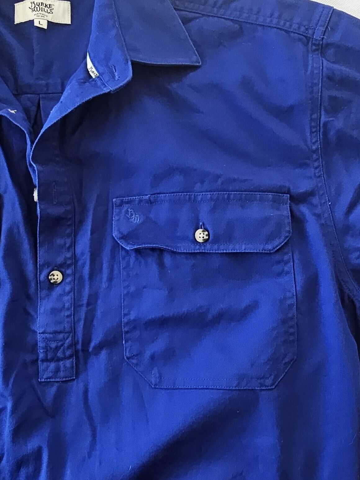 Burke & Wills Men's Flinders Shirt Navy Size Large