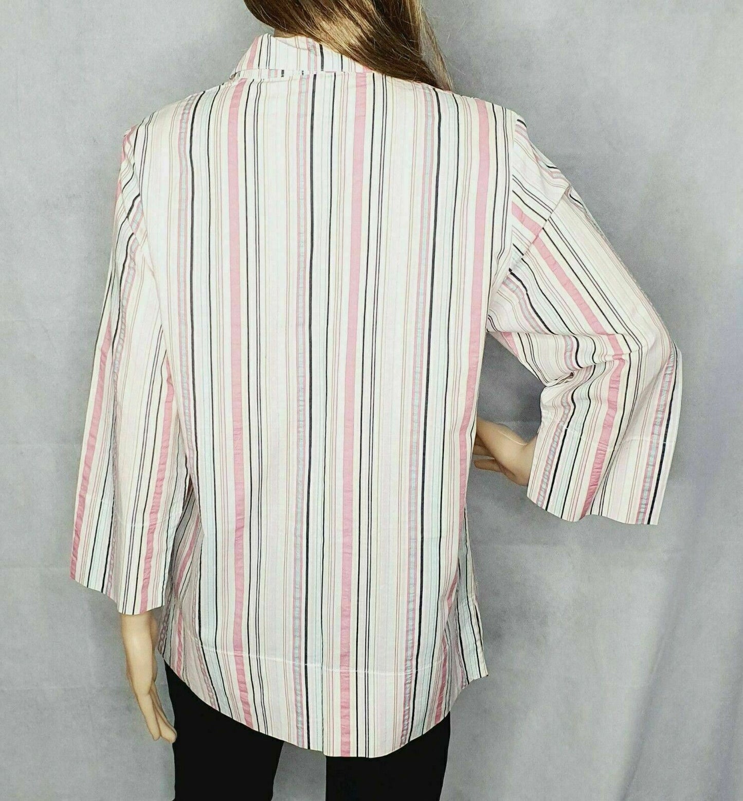 Thomas Cook Candy Stripe Stretch Shirt 3/4 Sleeve Ladies Size 10