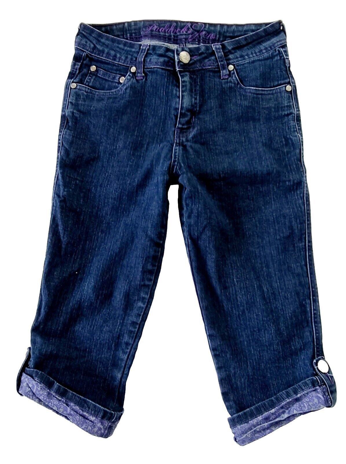 Paddock's Capri Blue Jeans Purple stitch Ladies Size 30