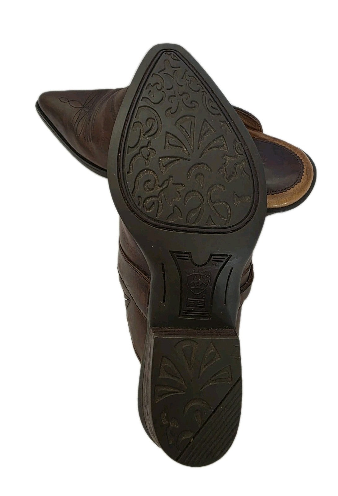 Ariat Western Mules Cowboy Pointed Toe Brown Slip-On Heel Women's Size 7B