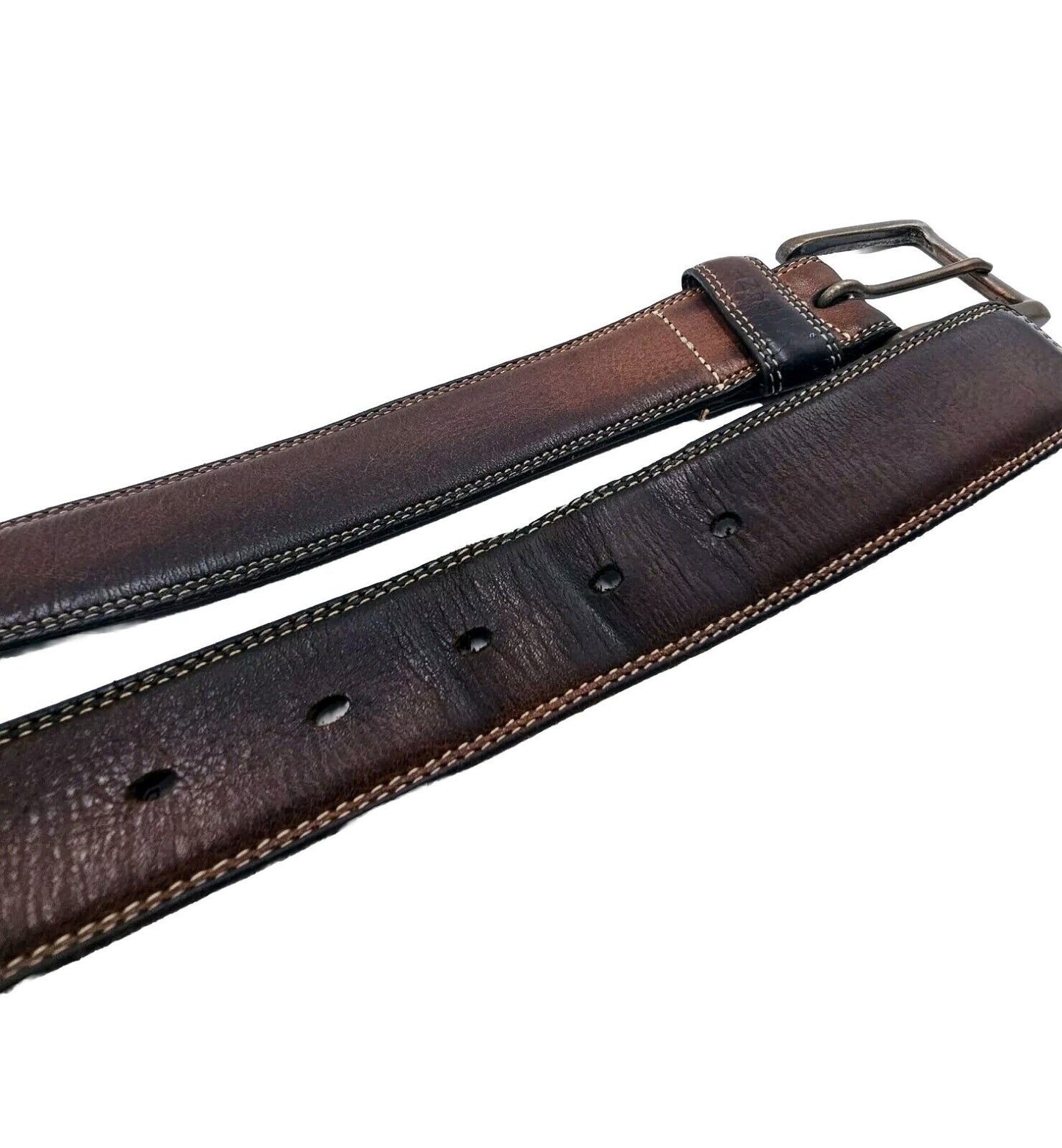 GANT Brown Leather Belt Size 36" Made in Italy