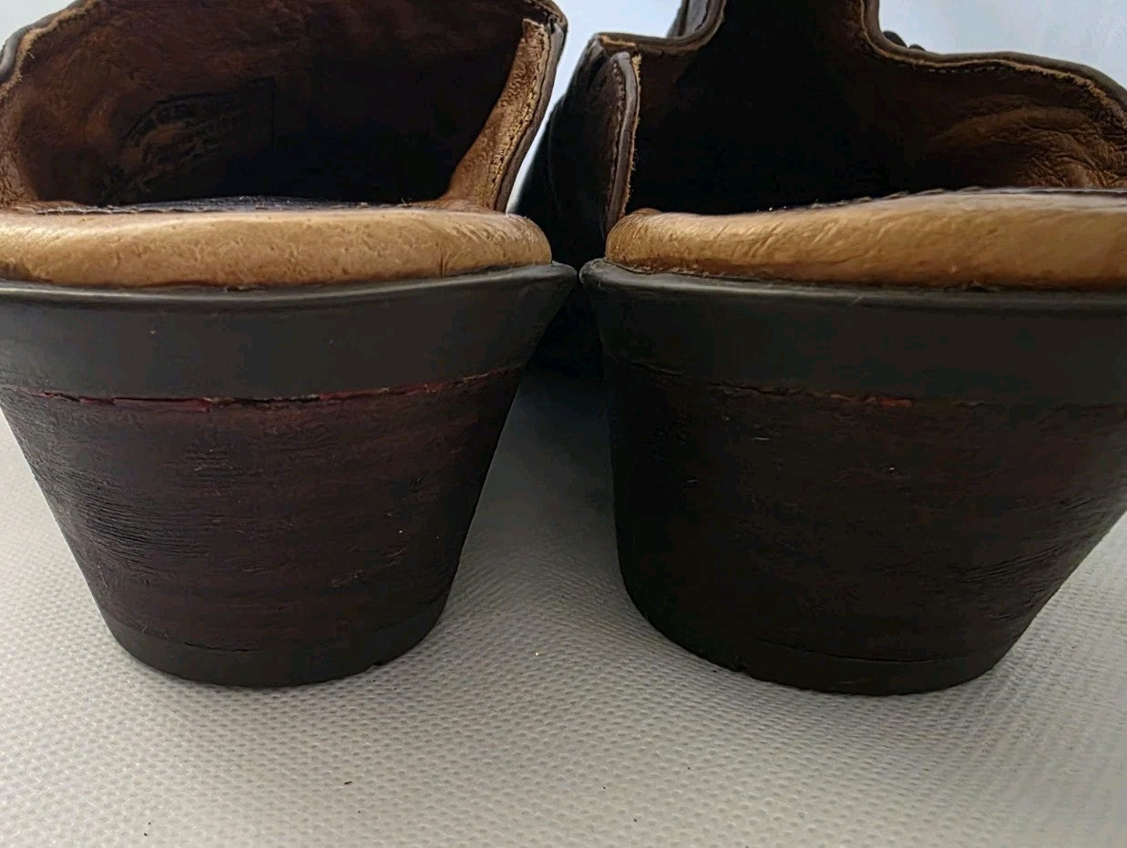 Ariat Western Mules Cowboy Pointed Toe Brown Slip-On Heel Women's Size 7B