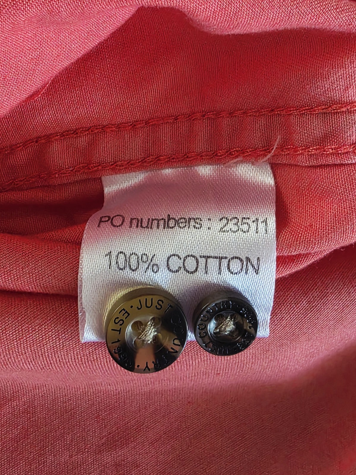 Just Country Kenzie Workshirt Hot Coral Girls Size Small