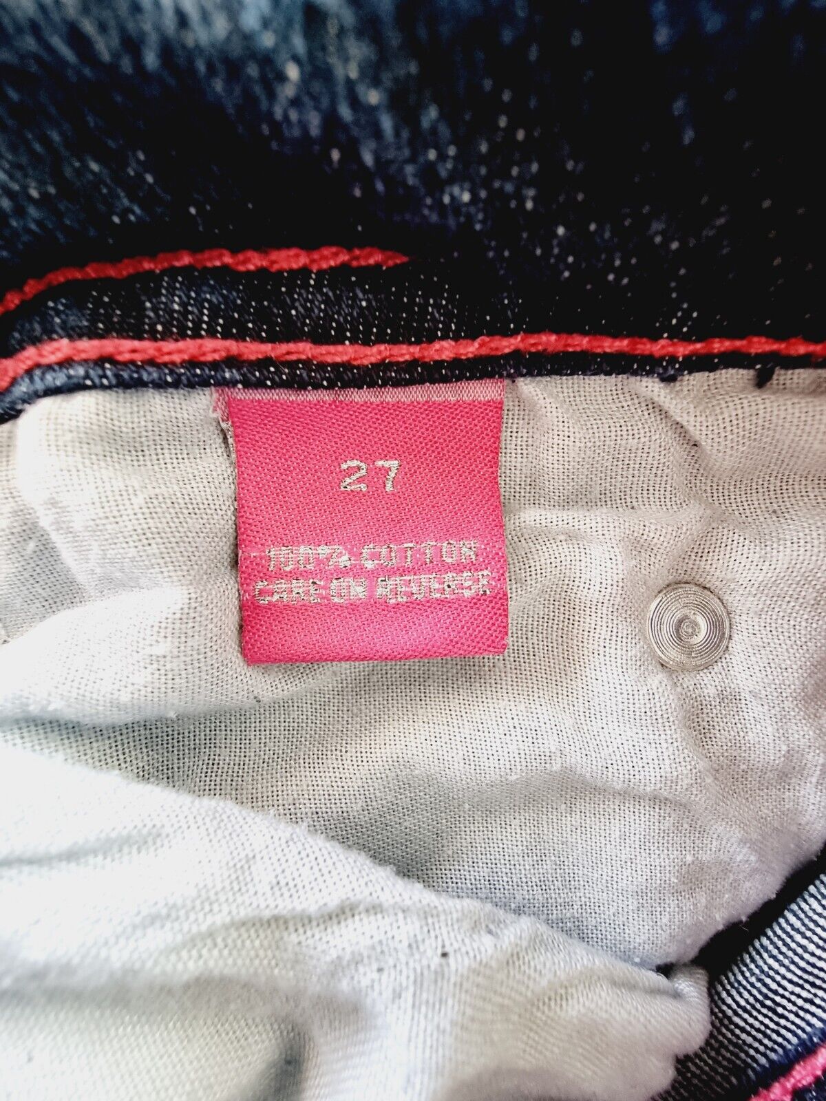Paddock's Capri Blue Jeans Pink stitch Ladies Size 27