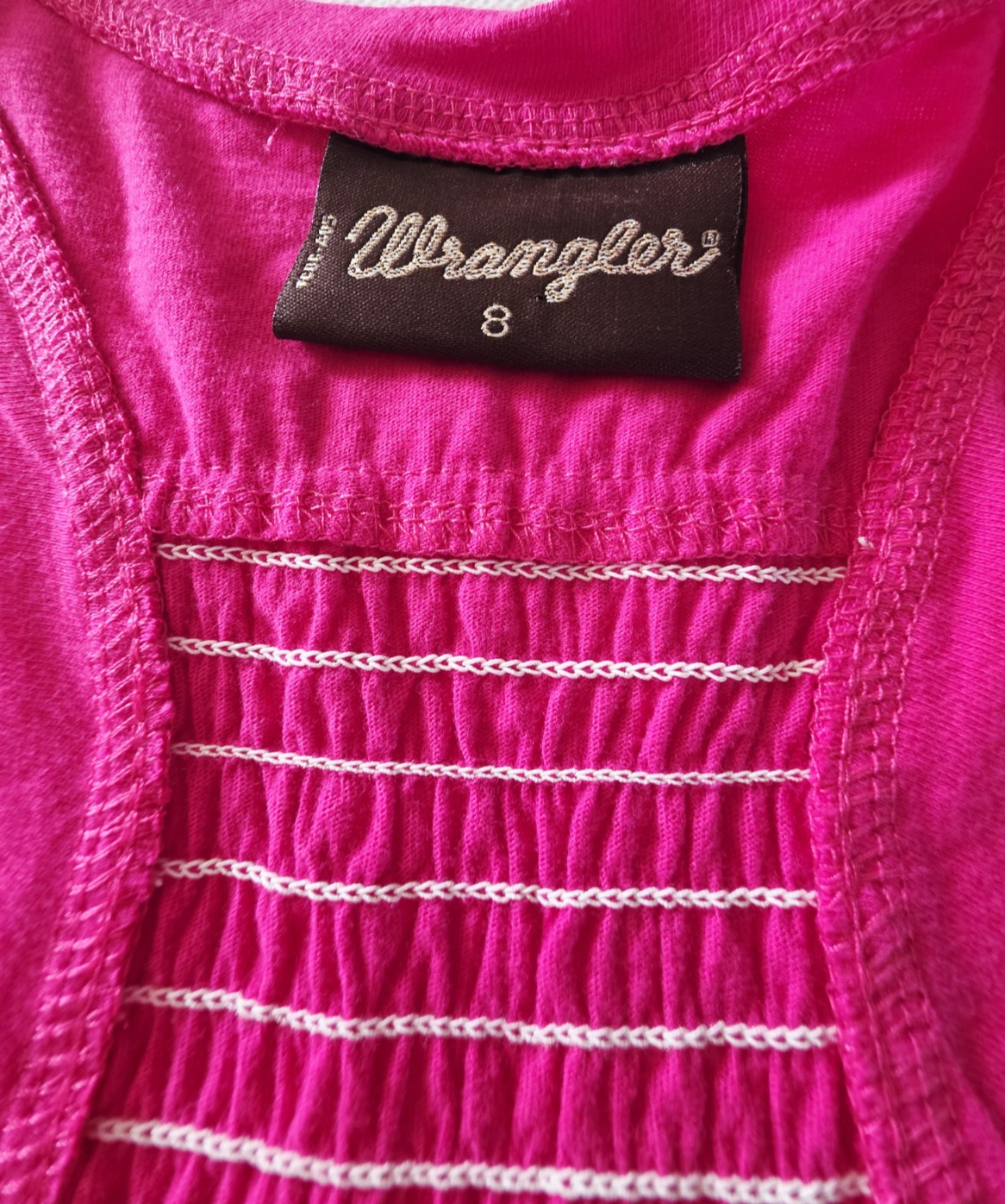 Wrangler Racer Hot Pink Singlet Shirt Ladies Size 8