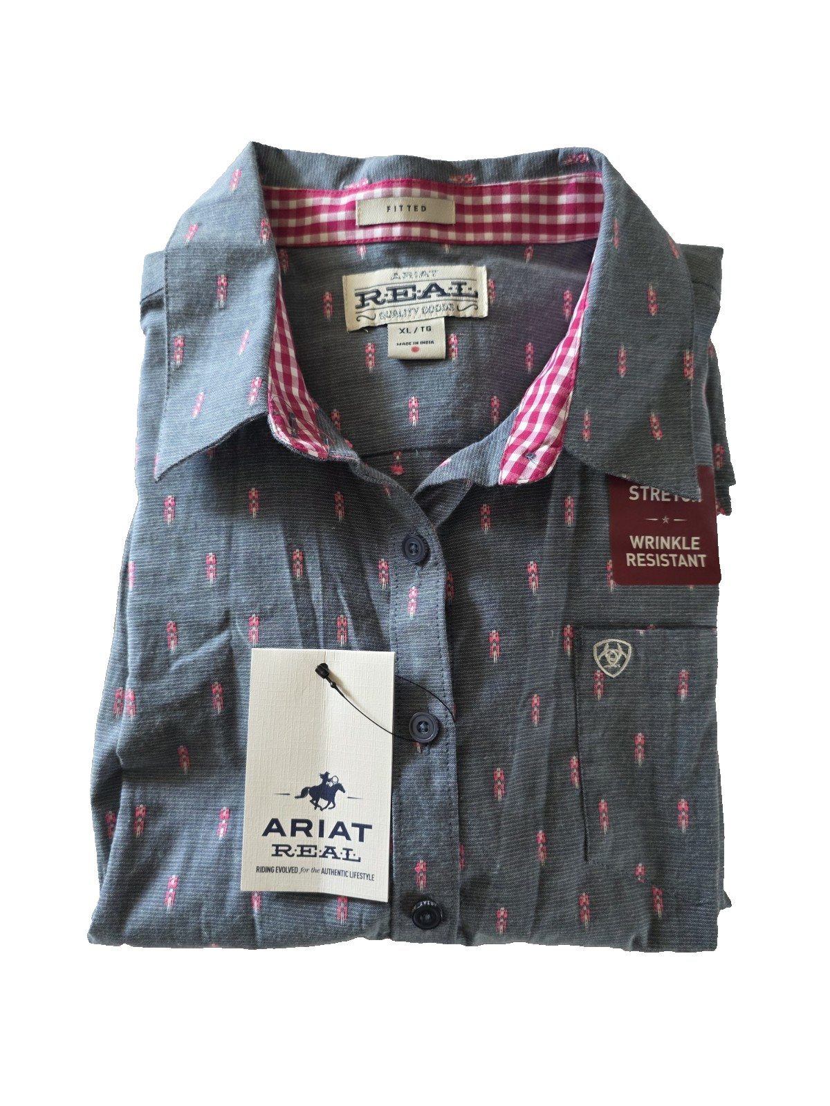 Ariat Fitted Kirby Stretch Long Sleeve Shirt Faith Dobby NEW Ladies Size XL