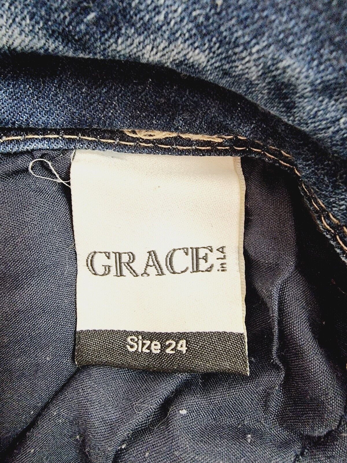 Grace In LA Distressed Floral Detail Skinny Jeans Ladies Size 24