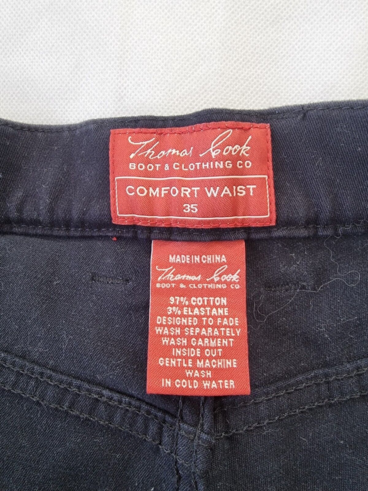Thomas Cook Genuine Comfort Waist Navy Pants Men's Size 35 x 32