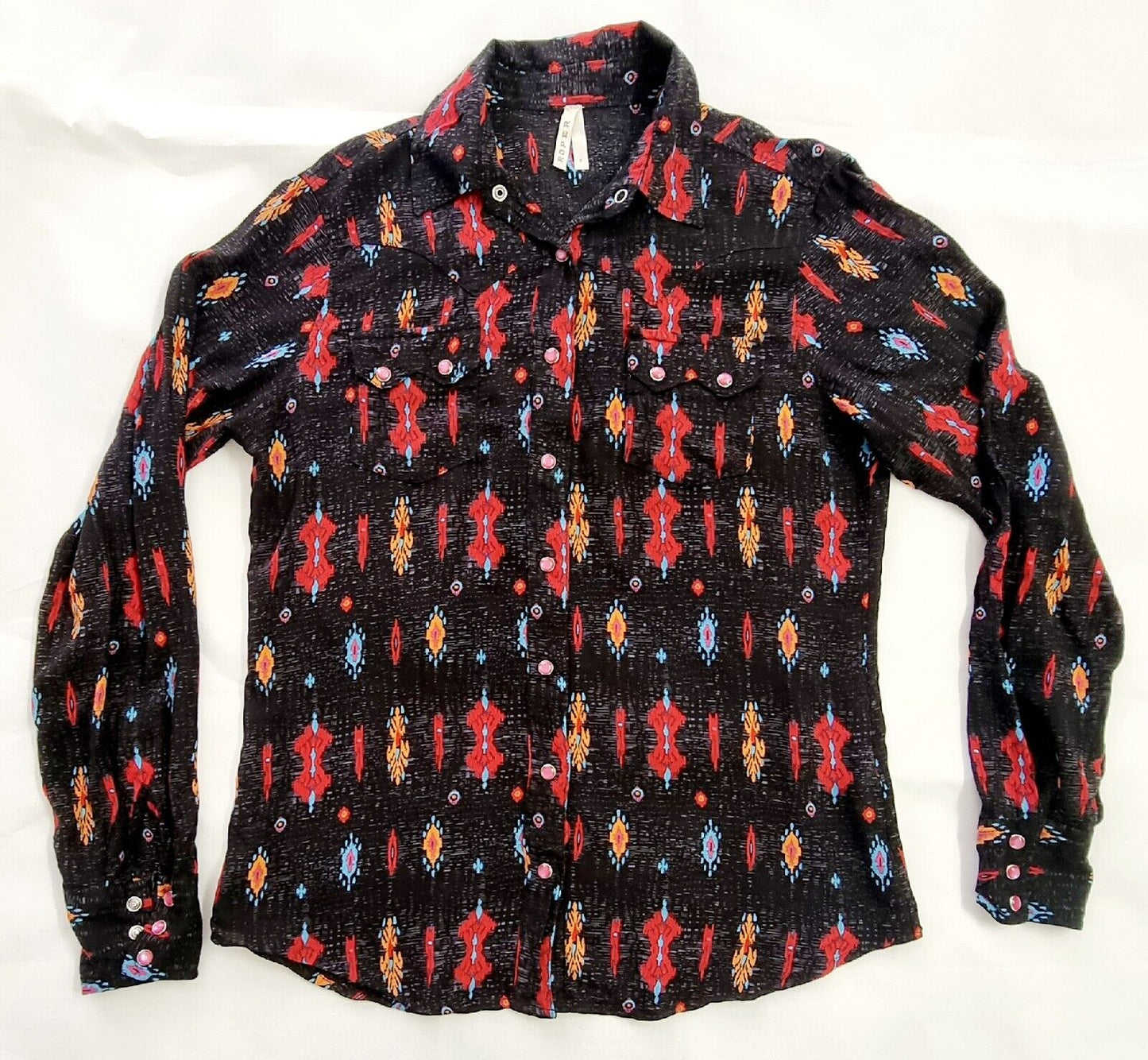 Roper Western Riding Campdraft Long Sleeve Shirt Ladies Size Small