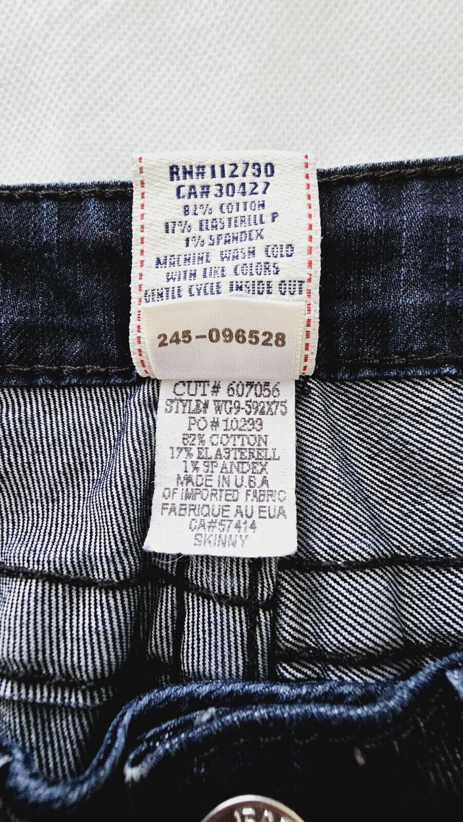 True Religion World Tour Skinny Blue Jeans Ladies Size 27