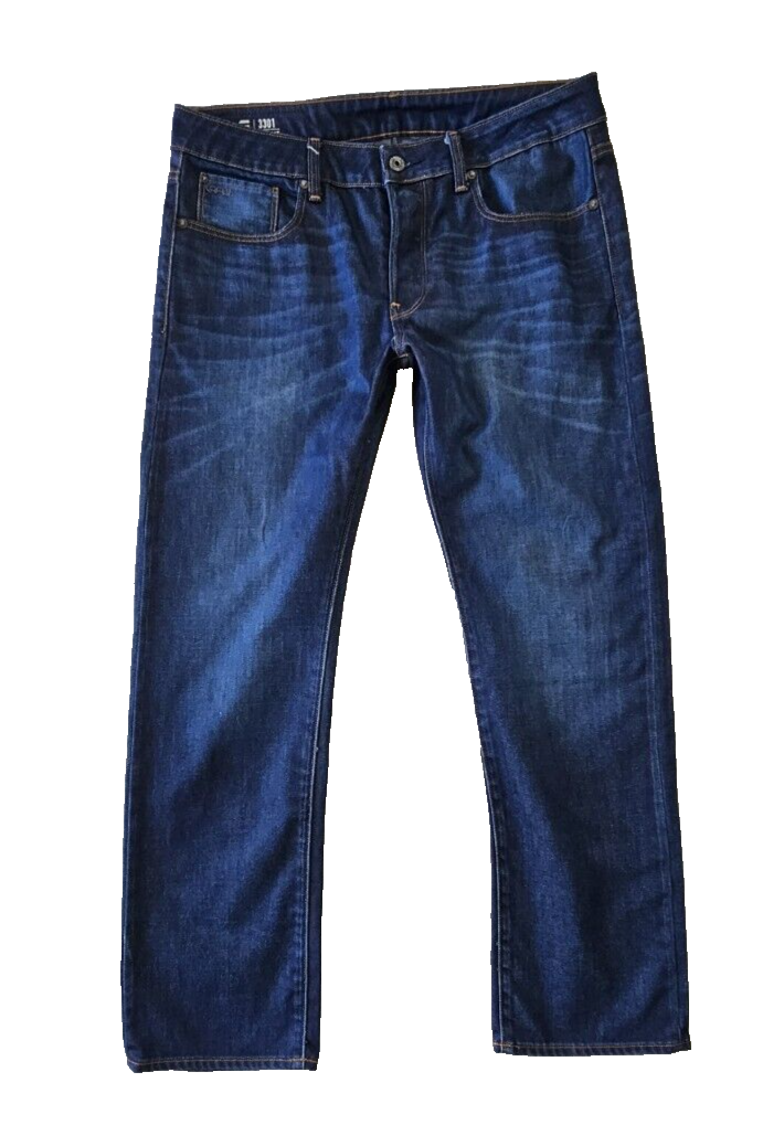 G-Star 3301 Straight leg Button Fly Men's Denim Jeans Size 34 x 30