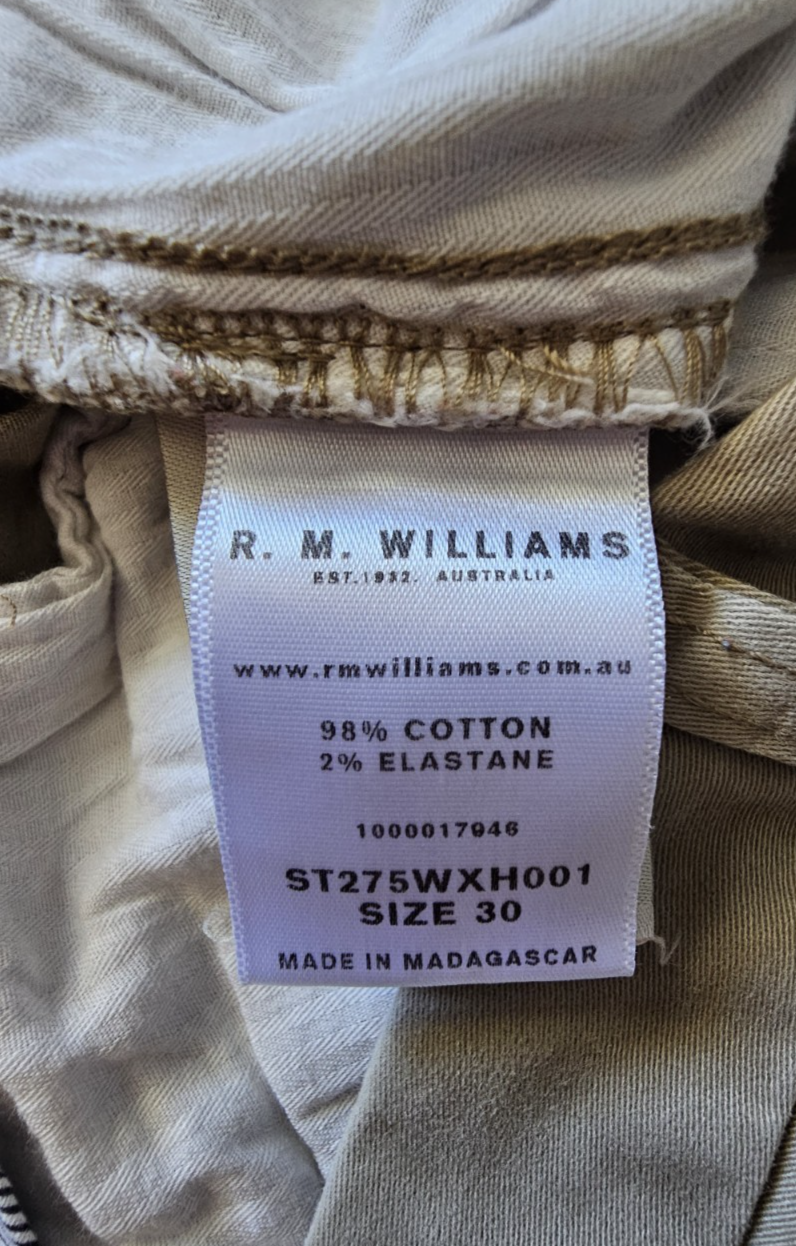 R.M. Williams Scarborough Buckskin Shorts Men's Size 30