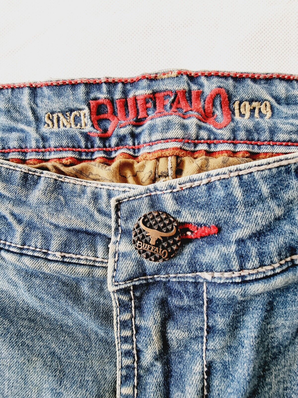 Buffalo Bronco Mid Slim Meduim Stone Mens Denim Jeans Size 36