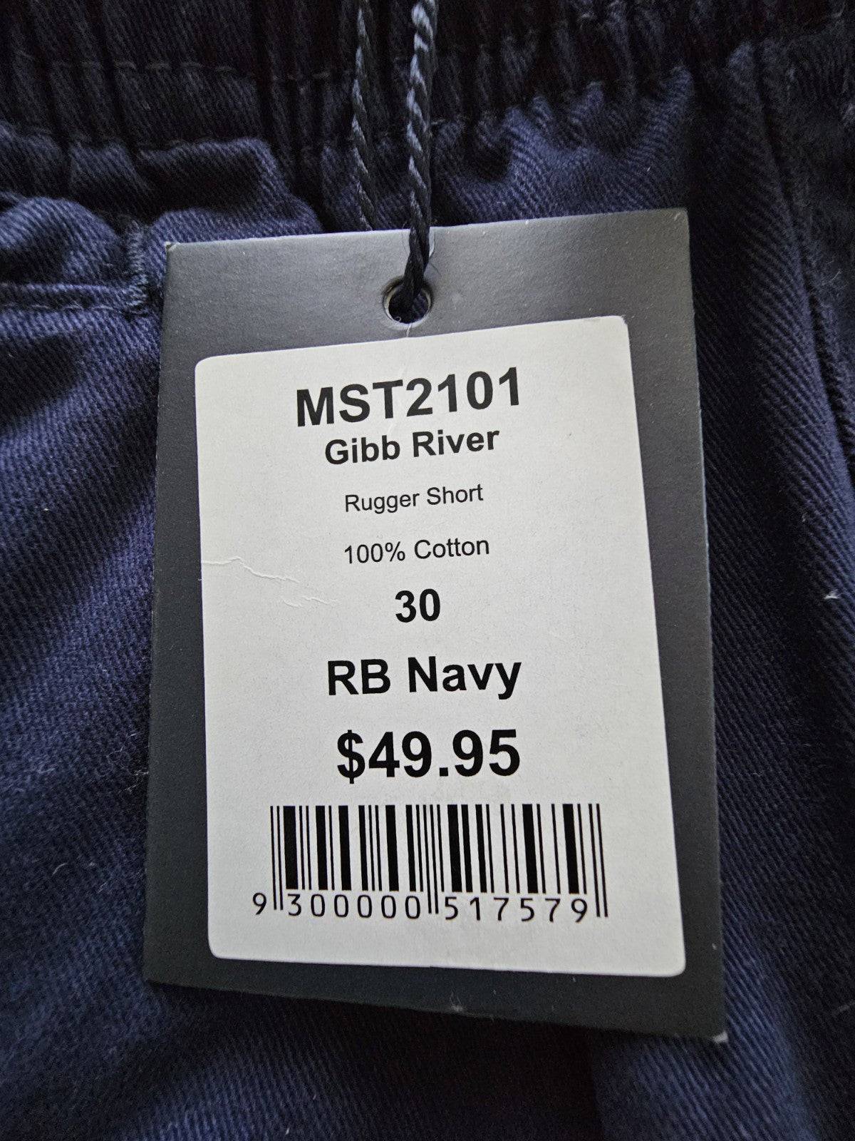 RB Sellars Navy Gibb River Rugger Shorts Men's Size 30 NWT