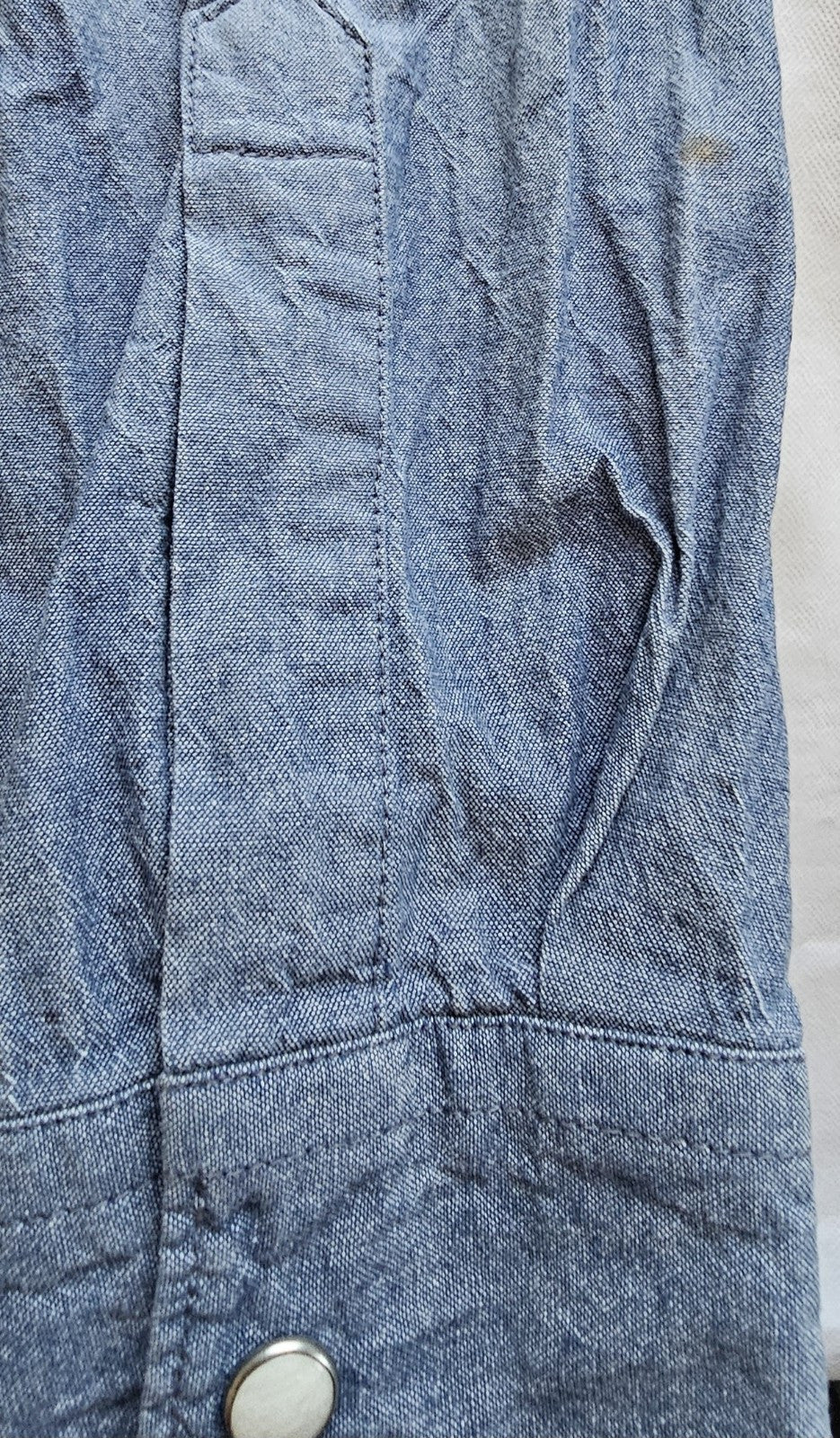 Ringers Western Rodeo Slim Fit Long Sleeve Denim Look Shirt Ladies Size 6