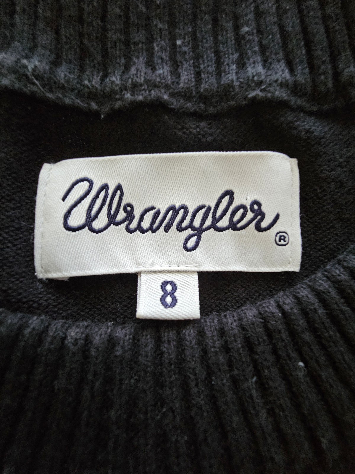 Wrangler Logo Ribbed Crop Jumper Ladies Size 8