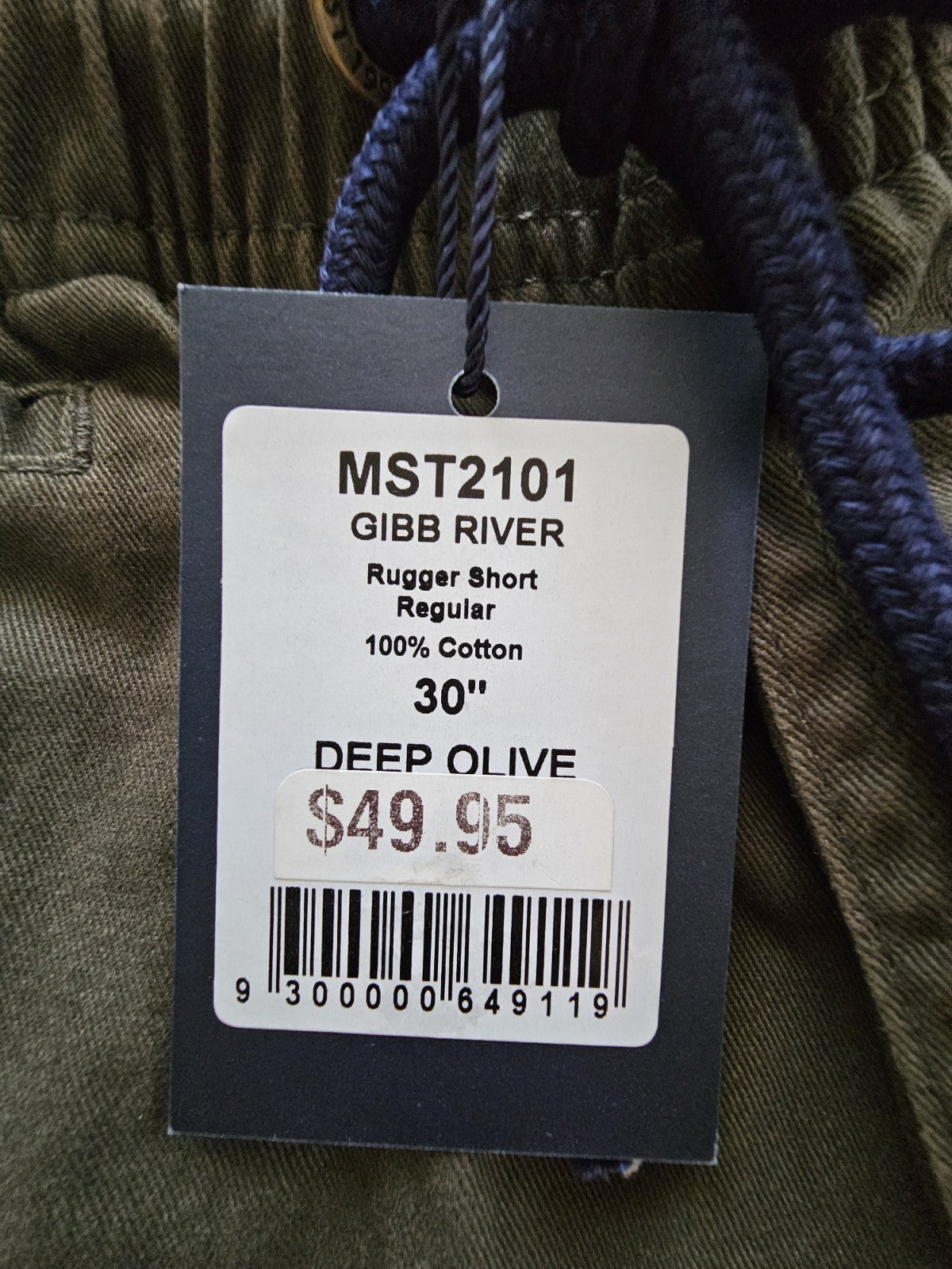 RB Sellars Deep Olive Gibb River Rugger Shorts Men's Size 30 NWT