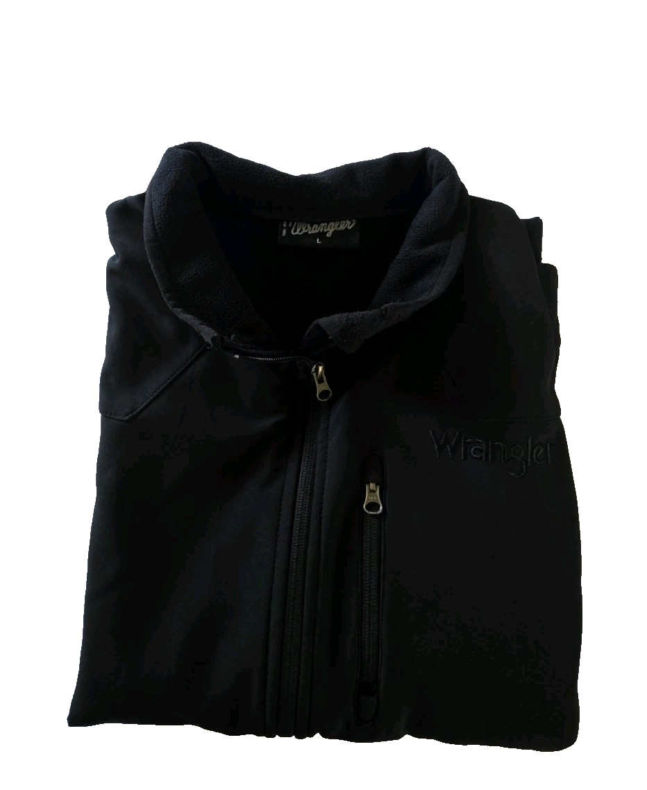 Wrangler Men's Black Full Zip Fleece Vest Size Large