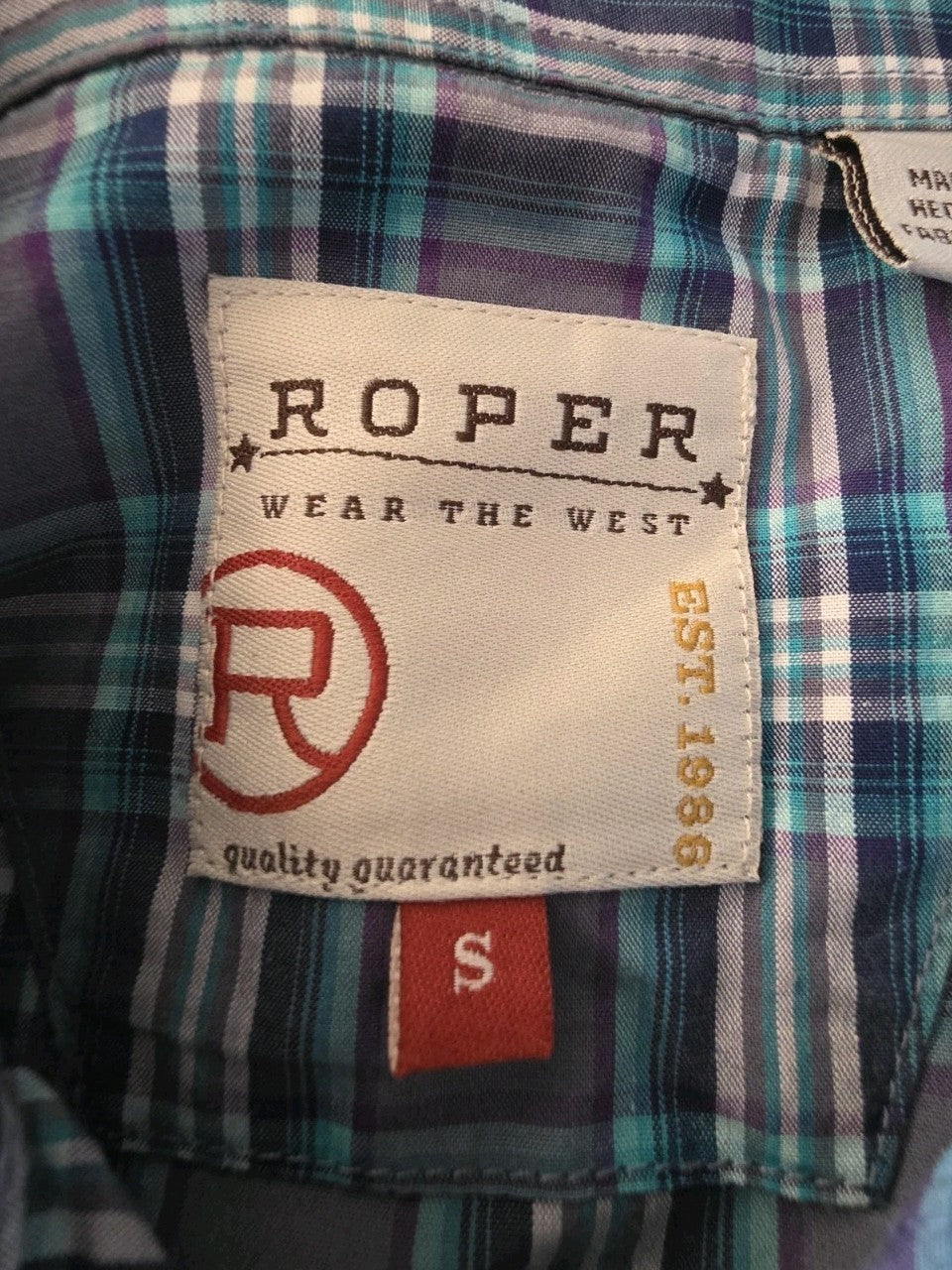 Roper Western Long Sleeve Shirt Men's Size Small