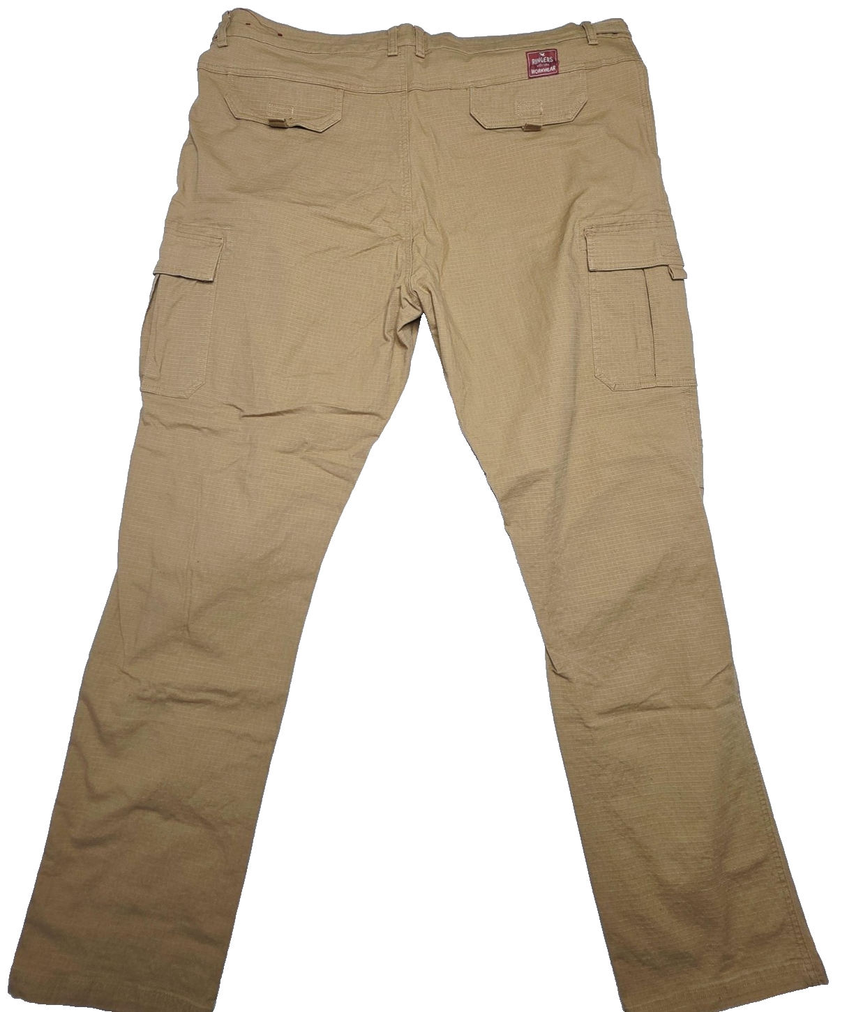 Ringers Western Jeans Men's 42 x 31 Beige Tapered Cargo Stretch Zip Fly Cotton