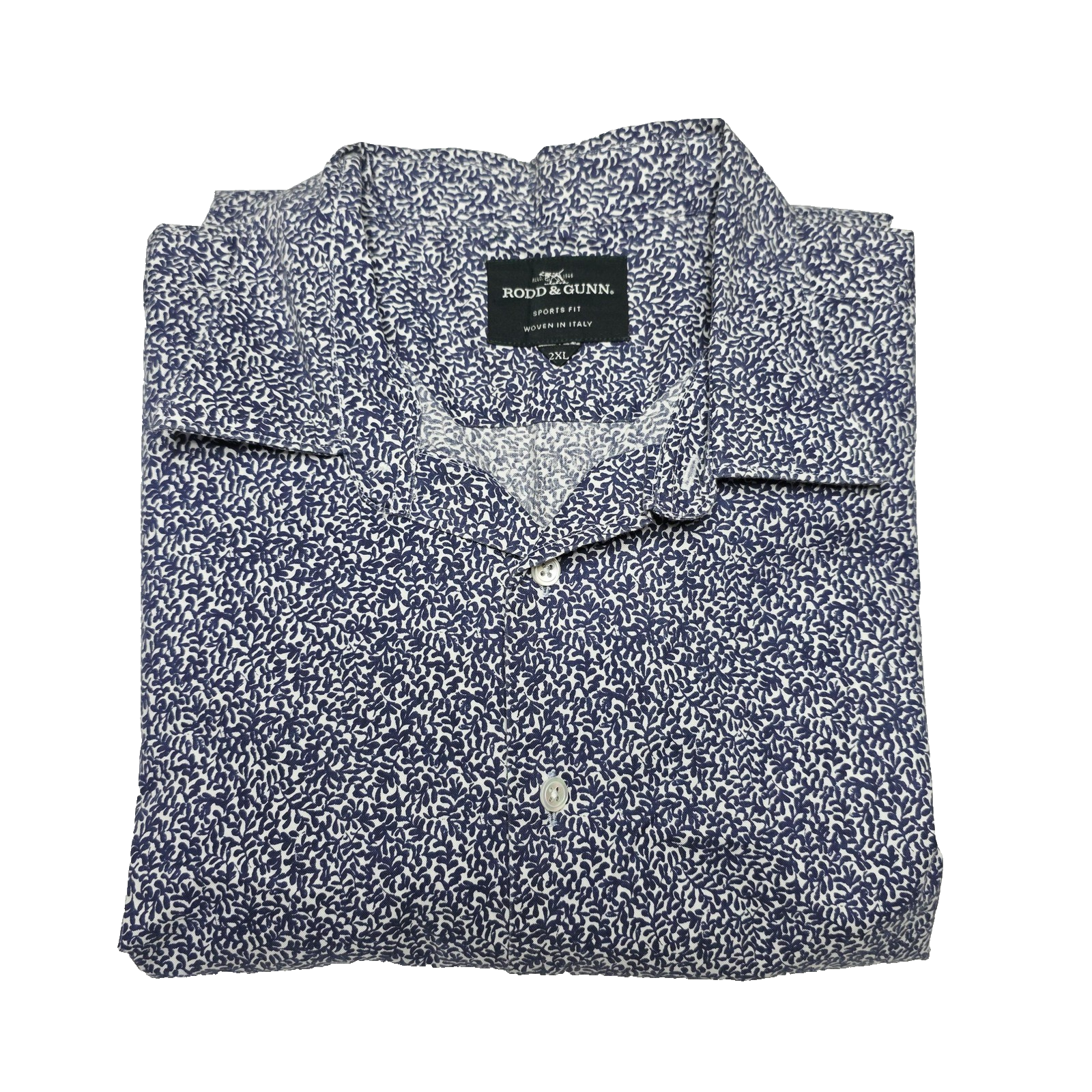 Rodd & Gunn Shirt Mens 2XL Blue Floral Long Sleeve Italian Fabric Sports Fit