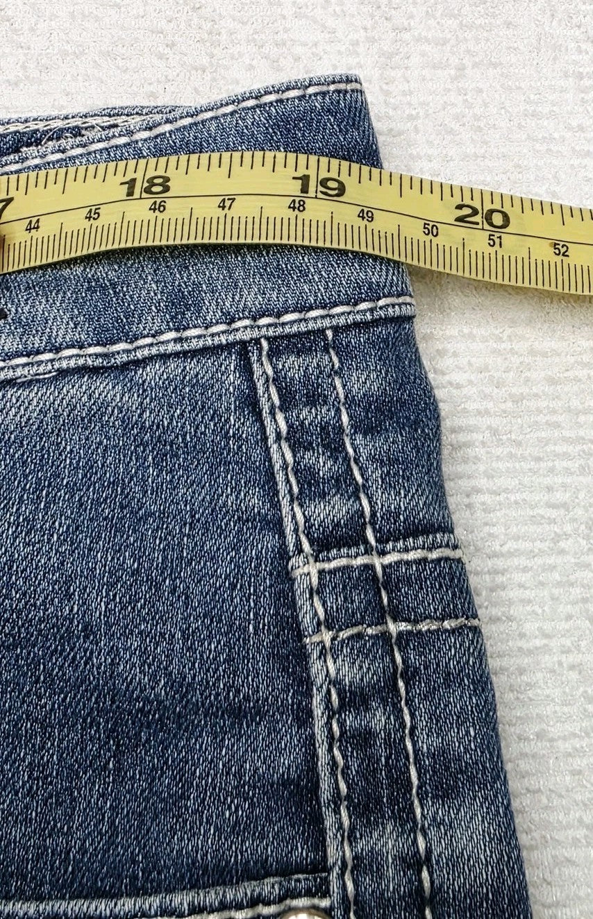 Pure Western Shorts Women's 16 Blue Denim Bermuda Medium Wash Stretch Summer