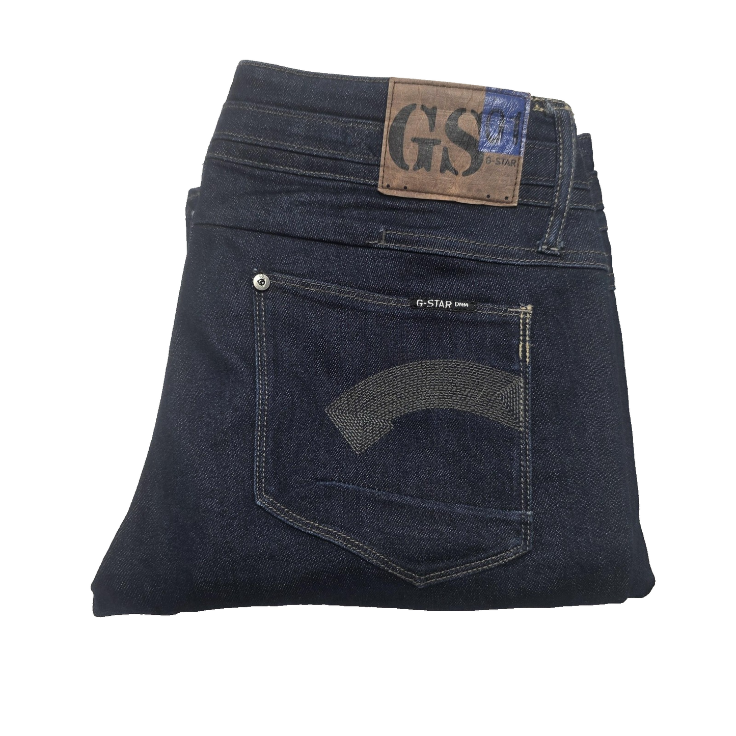 G-Star Jeans Women's 31x30 Blue Dark Wash Heller Mid waist Bell Flared Zip Fly
