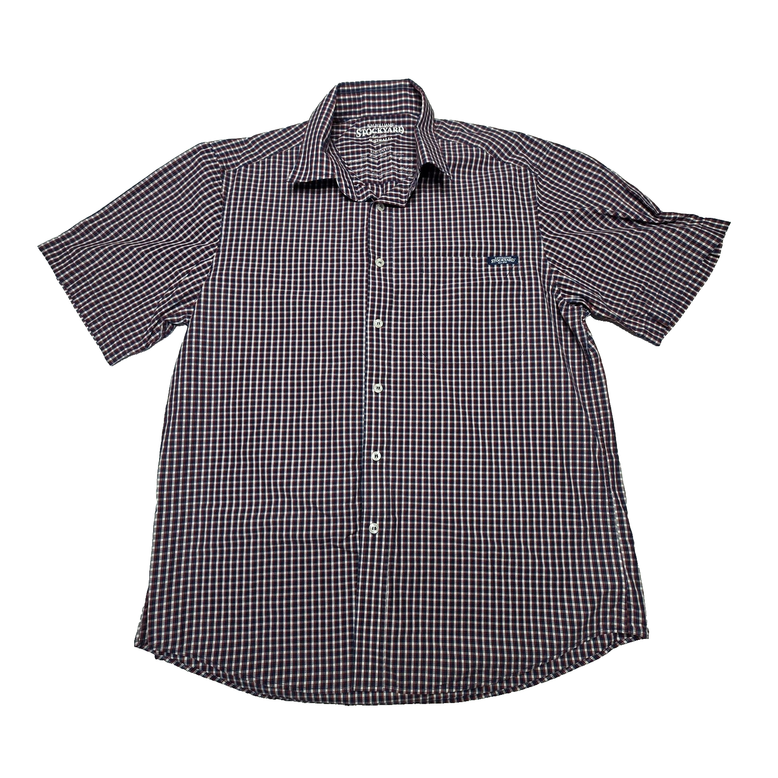 R.M. Williams Stockyard Shirt Mens L Multicolour Check Short Sleeve Western