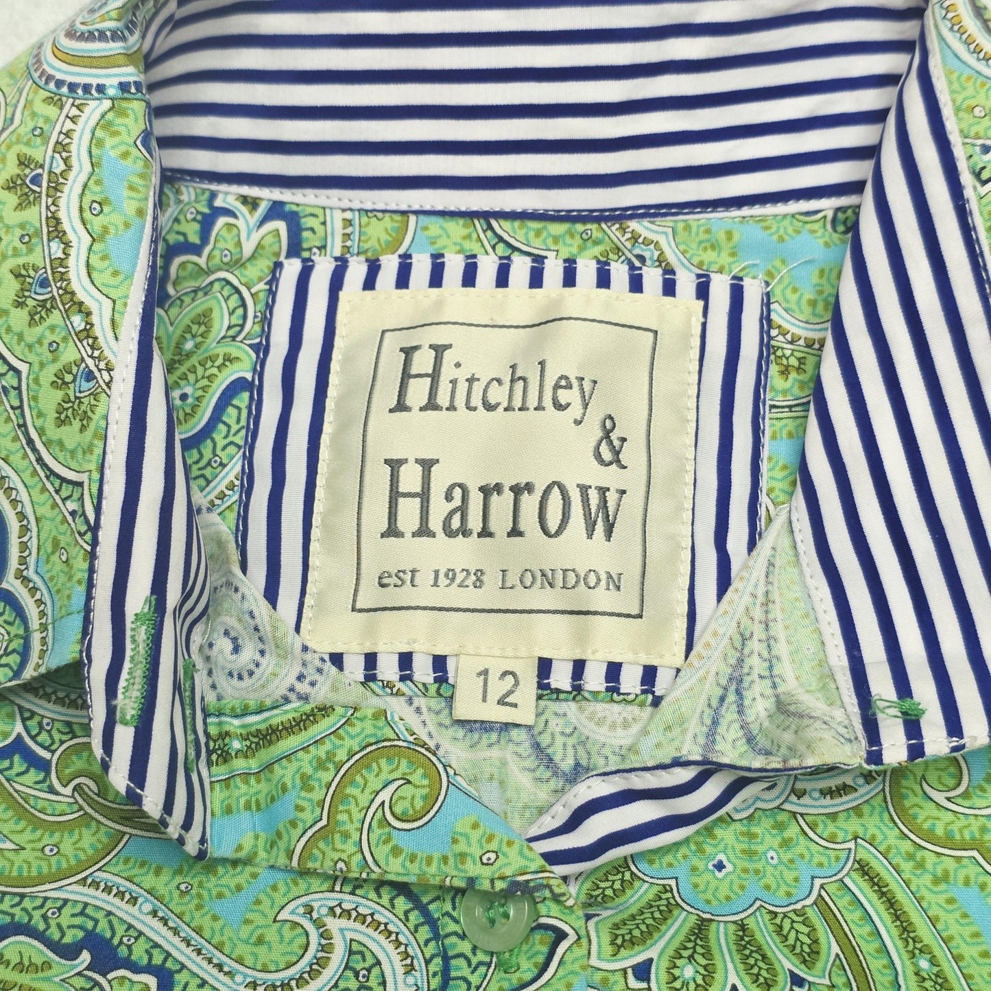 Hitchley & Harrow Shirt Women's 12 Multicoloured Long Sleeve Button Up Paisley
