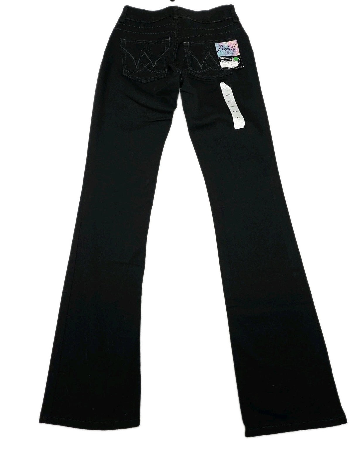 Wrangler Jeans Women's 0 Black Booty Up Bootcut Stretch Denim 0x34 Shaping