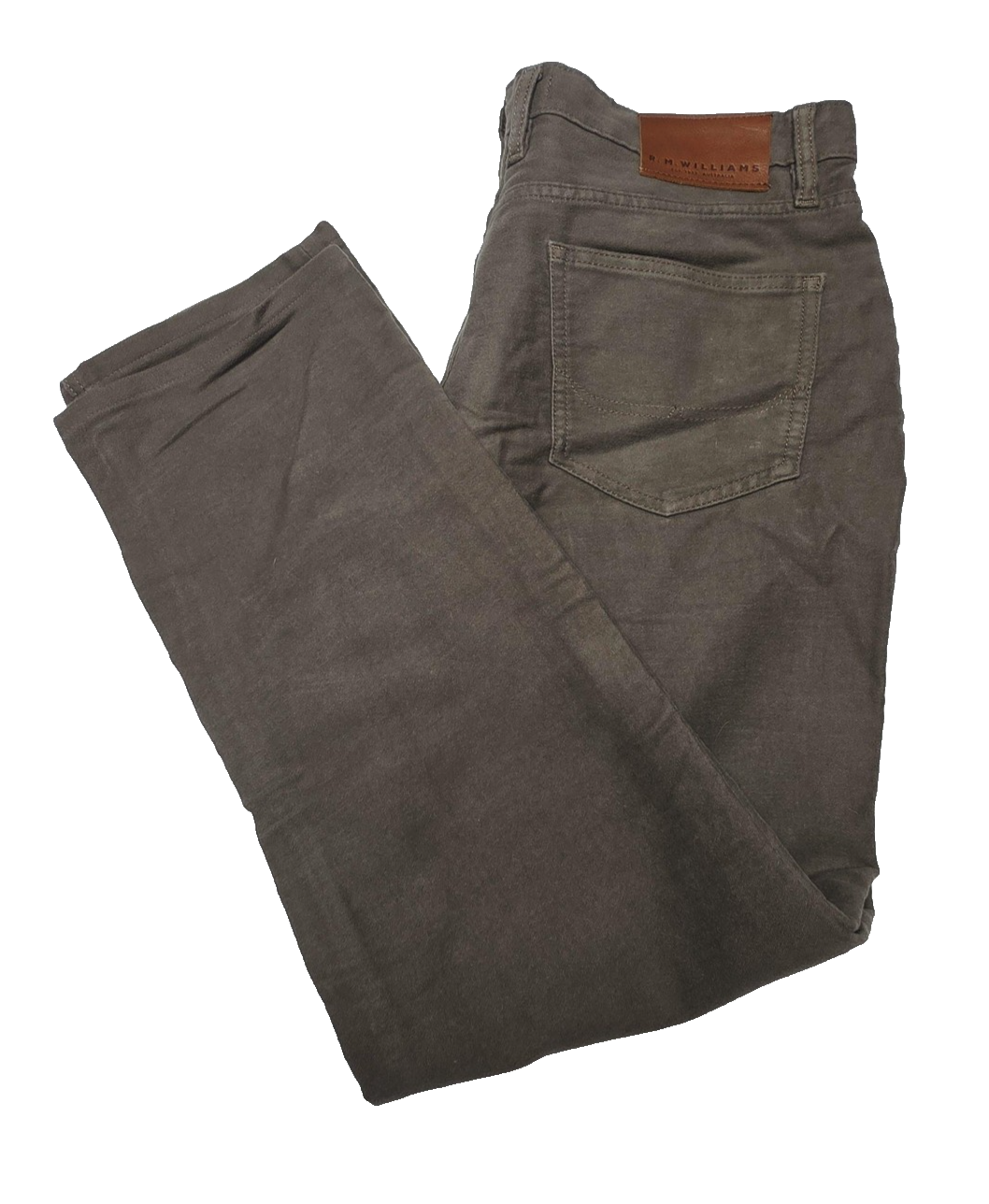R.M. Williams Jeans Men's 33x29 Brown Straight Regular Cotton Denim Logo Zip Fly