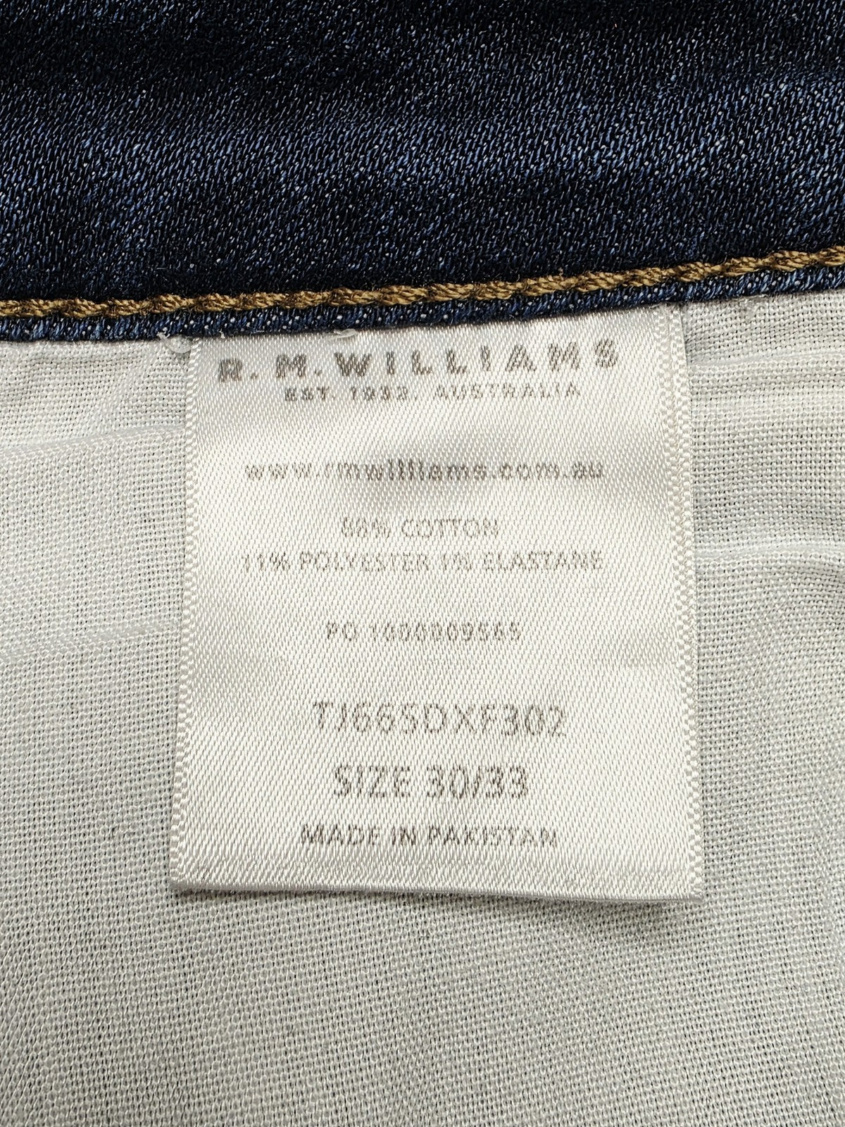 R.M. Williams Jeans Women's 30 Blue Denim Straight Leg Stretch 30x32 Regular